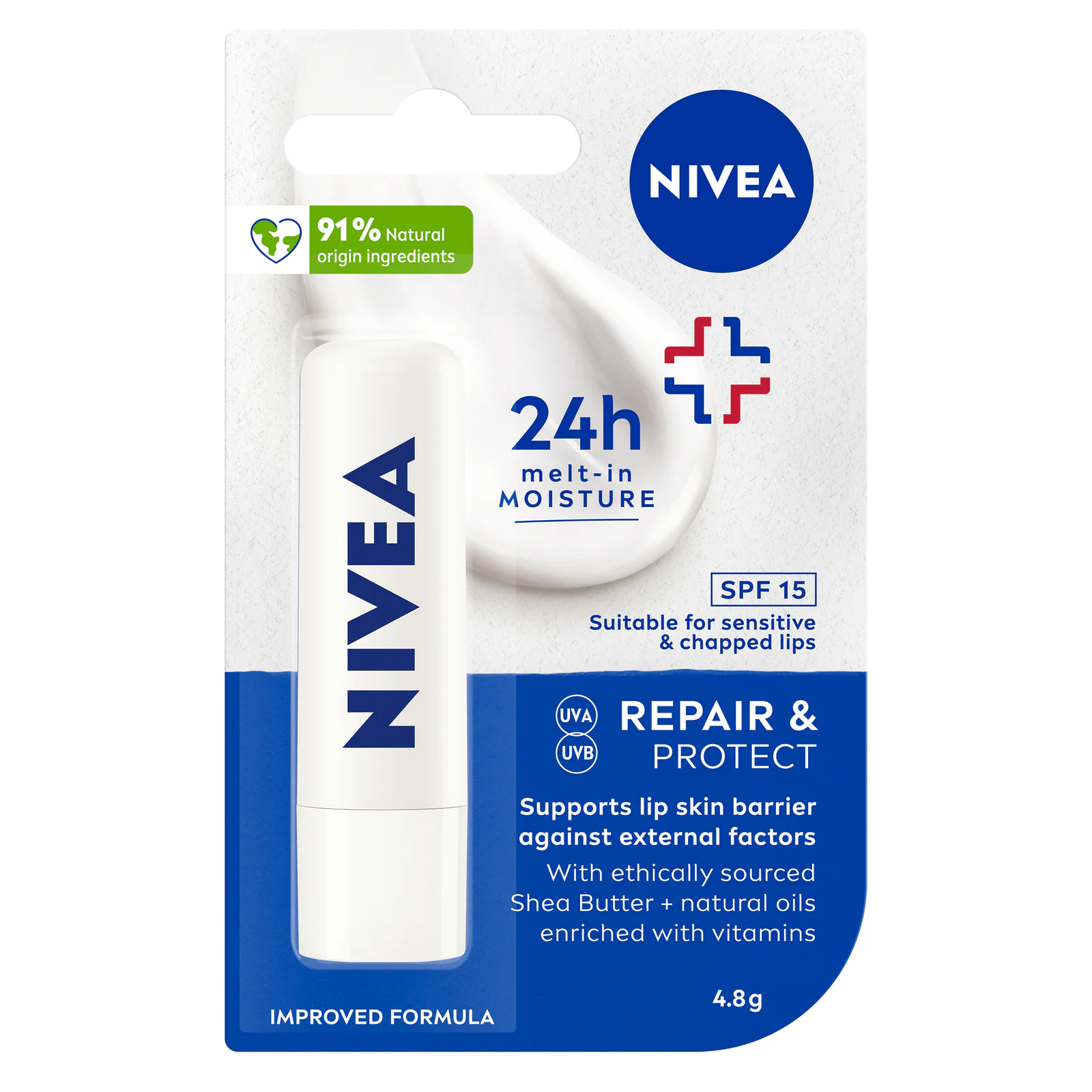 Nivea Repair & Protection Lip Balm SPF15 - 4.8g