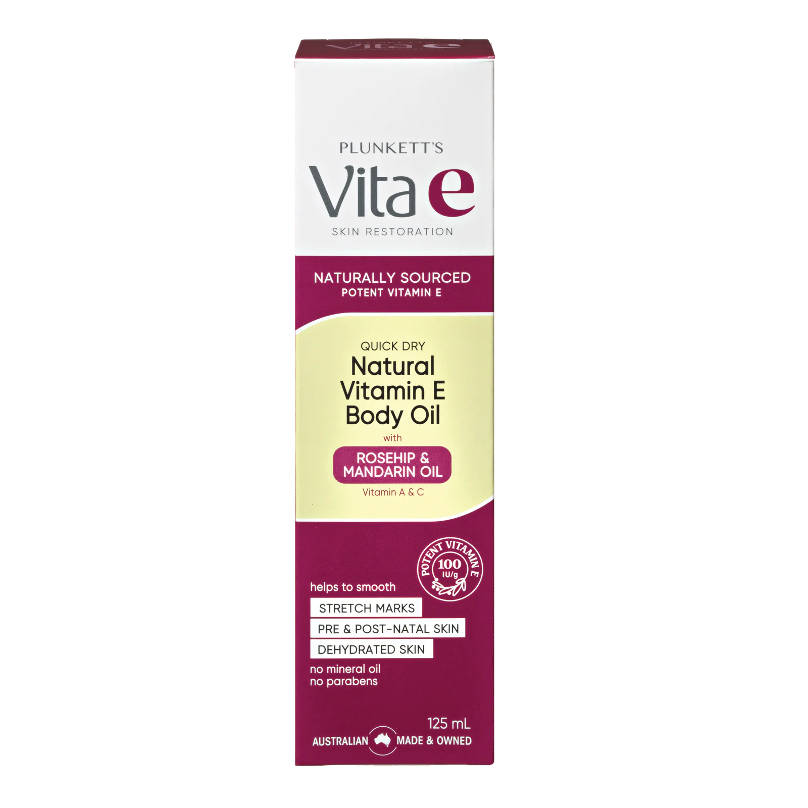 Plunkett's Vita E Natural Vitamin E Quick Dry Oil 125ml