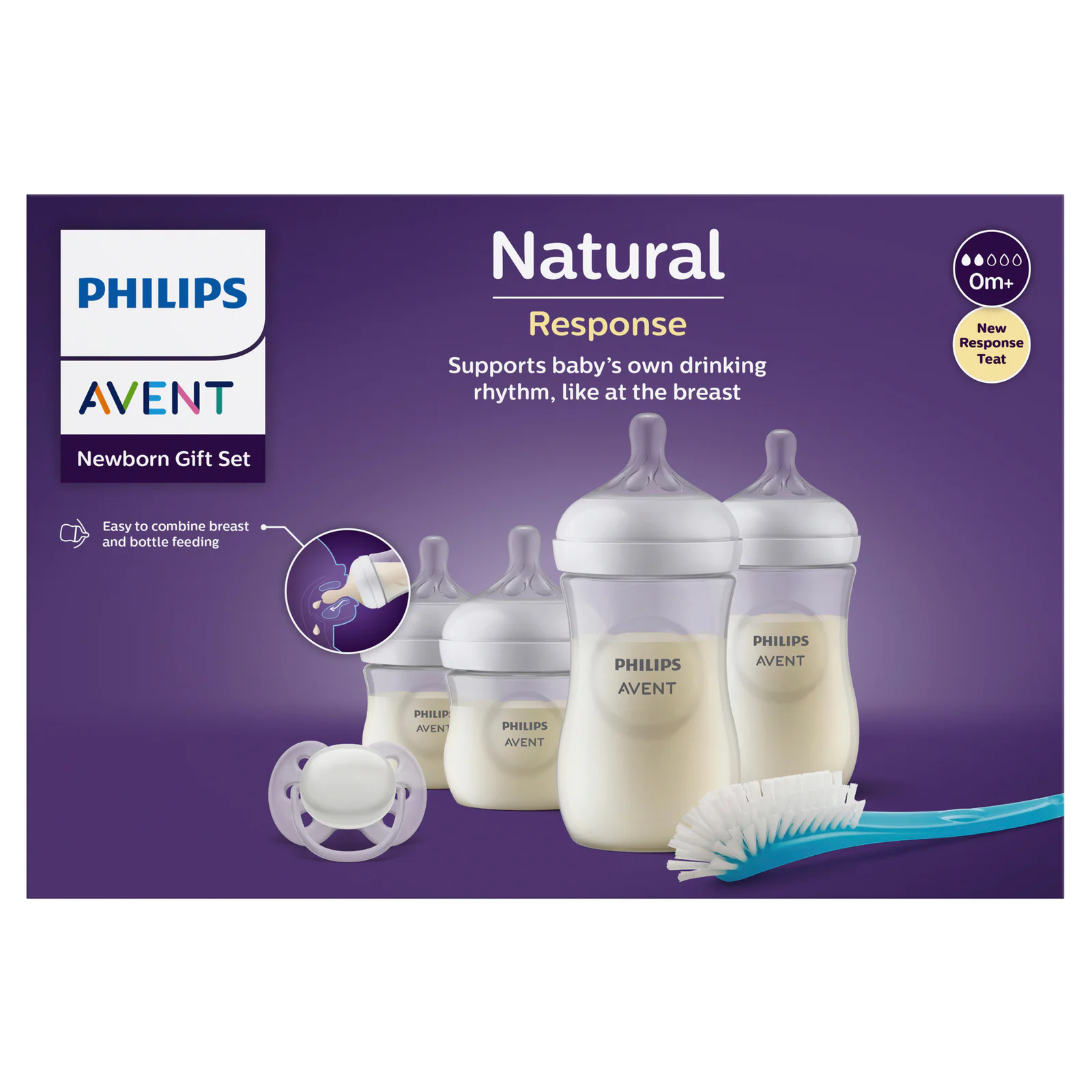 Avent Natural Response Baby Bottle Starter Set 6 piece