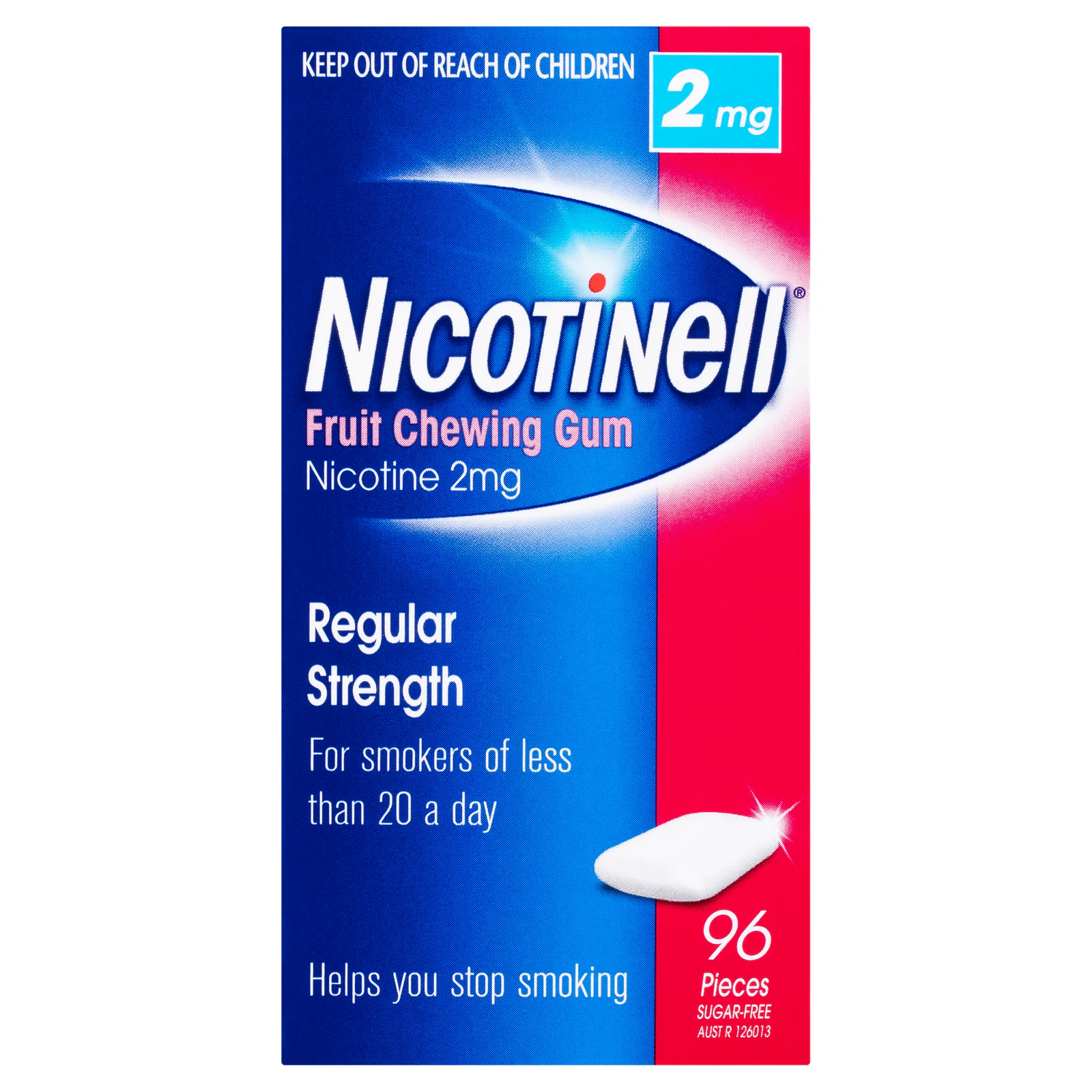 Nicotinell Fruit Nicotine Chewing Gum 2mg Regular Strength 96 pieces