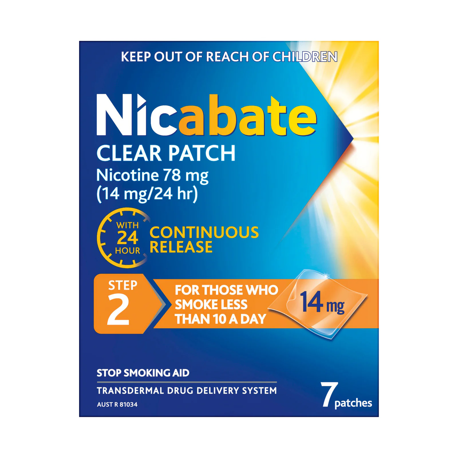 Nicabate Clear Patch 14mg Step 2 - 7 patches