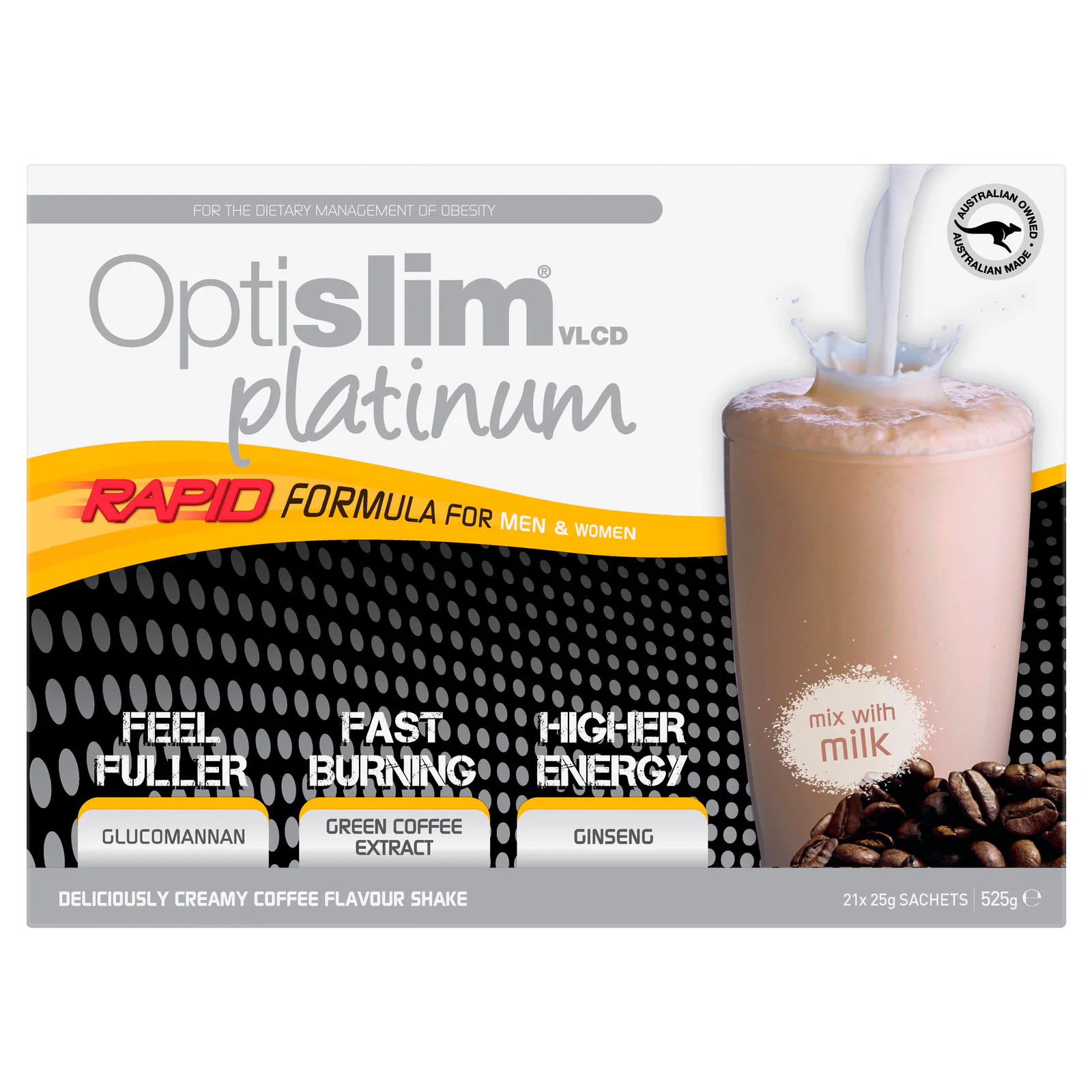Optislim VLCD Platinum Shake Creamy Coffee 21 x 25g