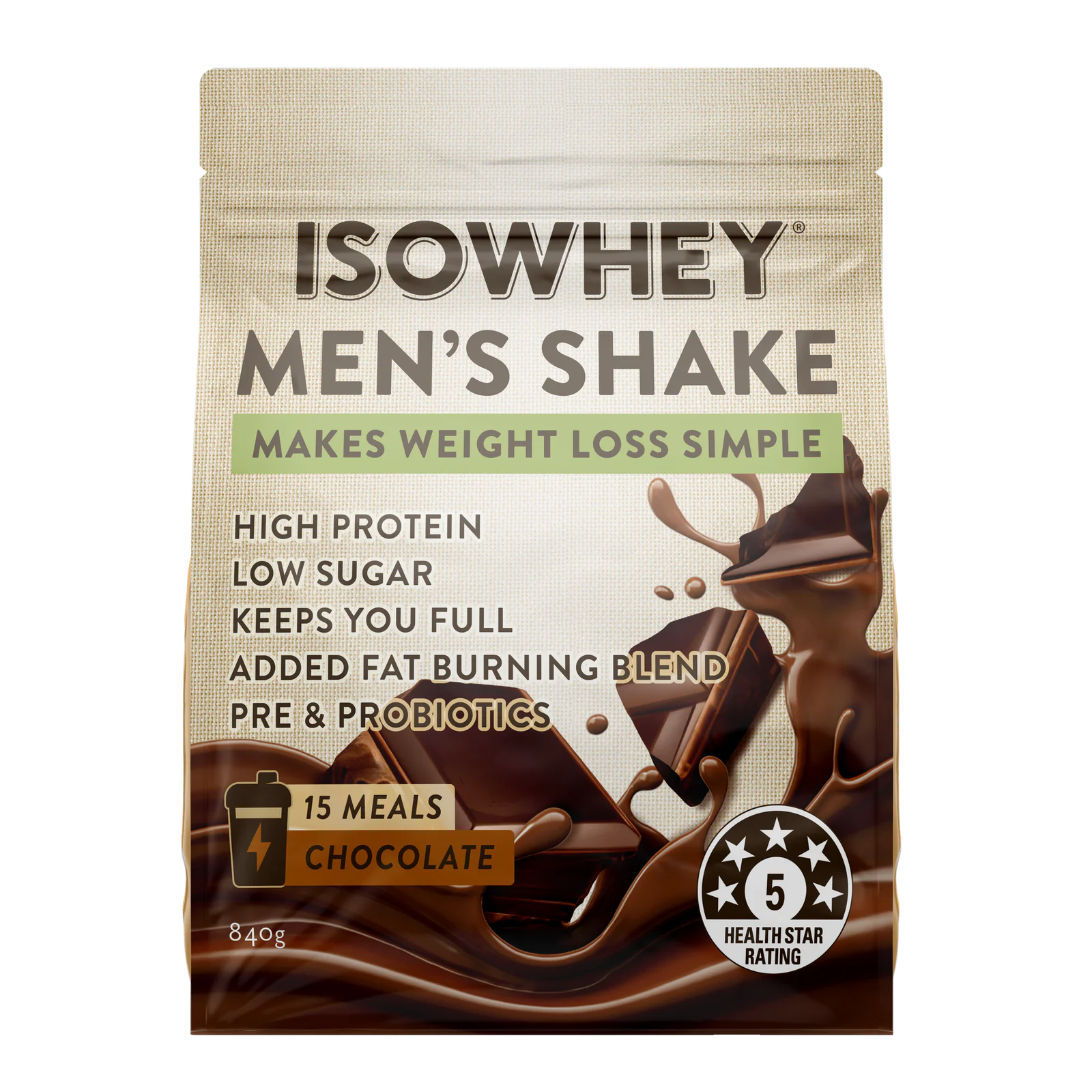 IsoWhey Men's Shake Chocolate 840g
