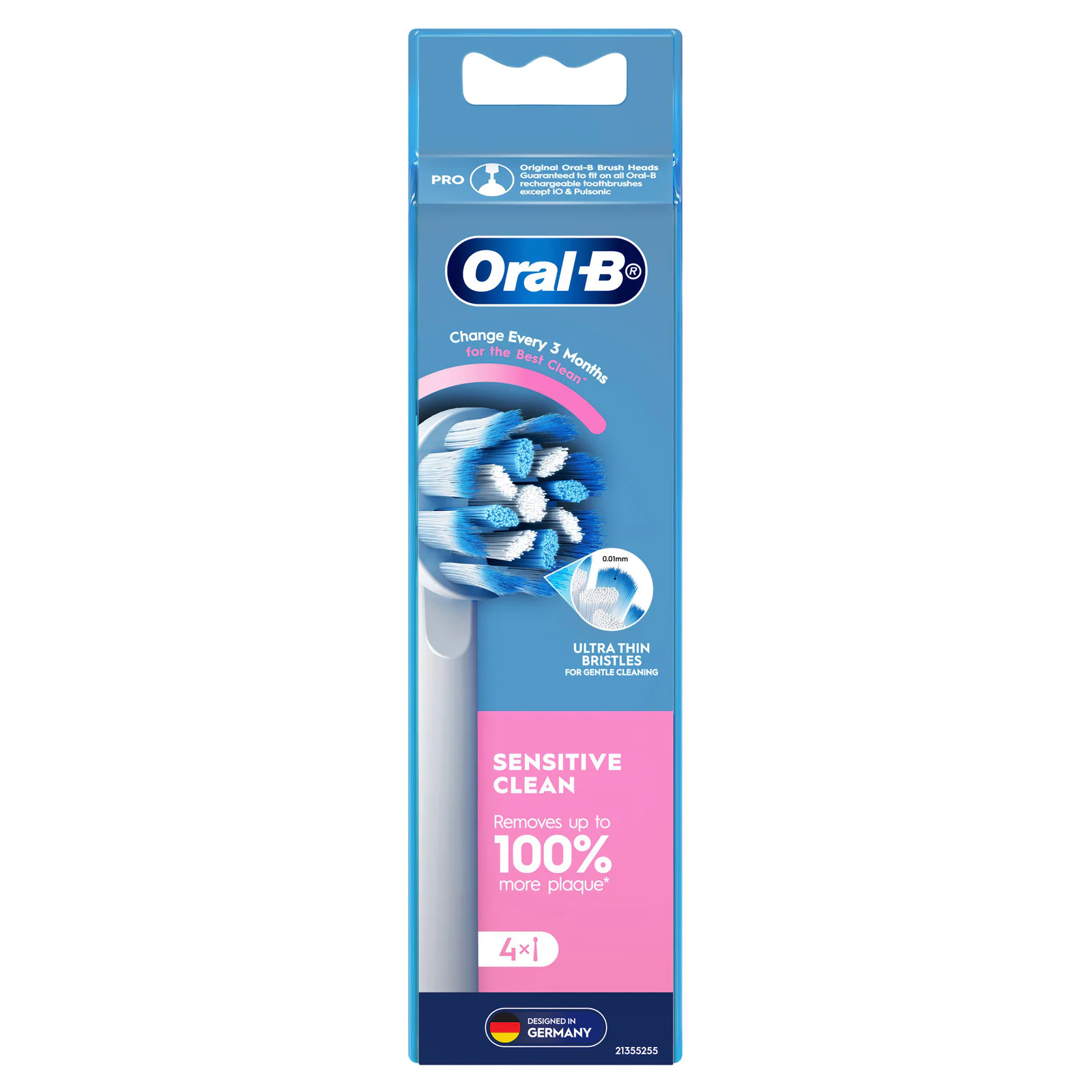 Oral-B Sensitive Clean Electric Toothbrush Replacement Brush Heads 4 Pack
