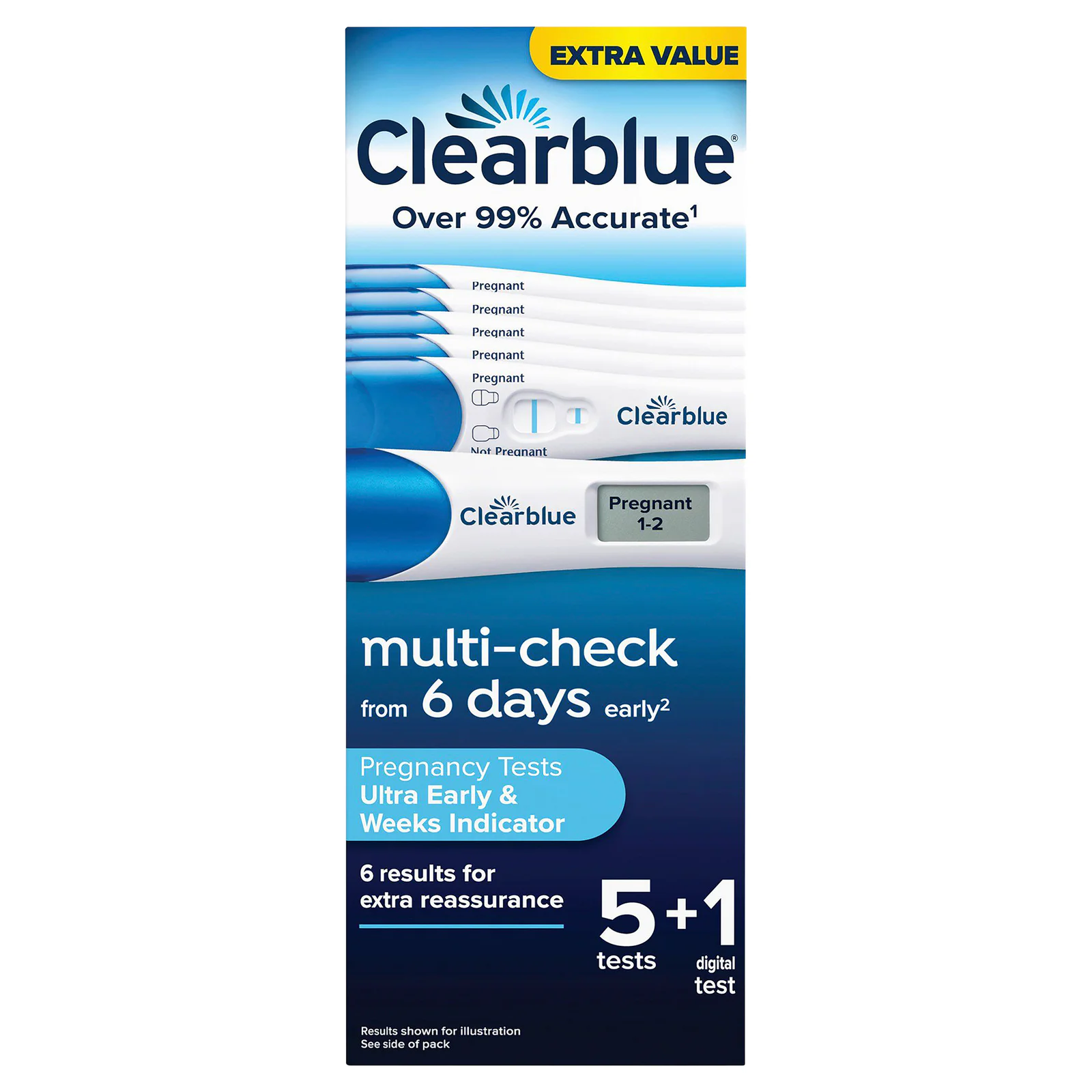 Clearblue Pregnancy Test Ultra Early Multi-Check & Date Combo Pack 6 pack