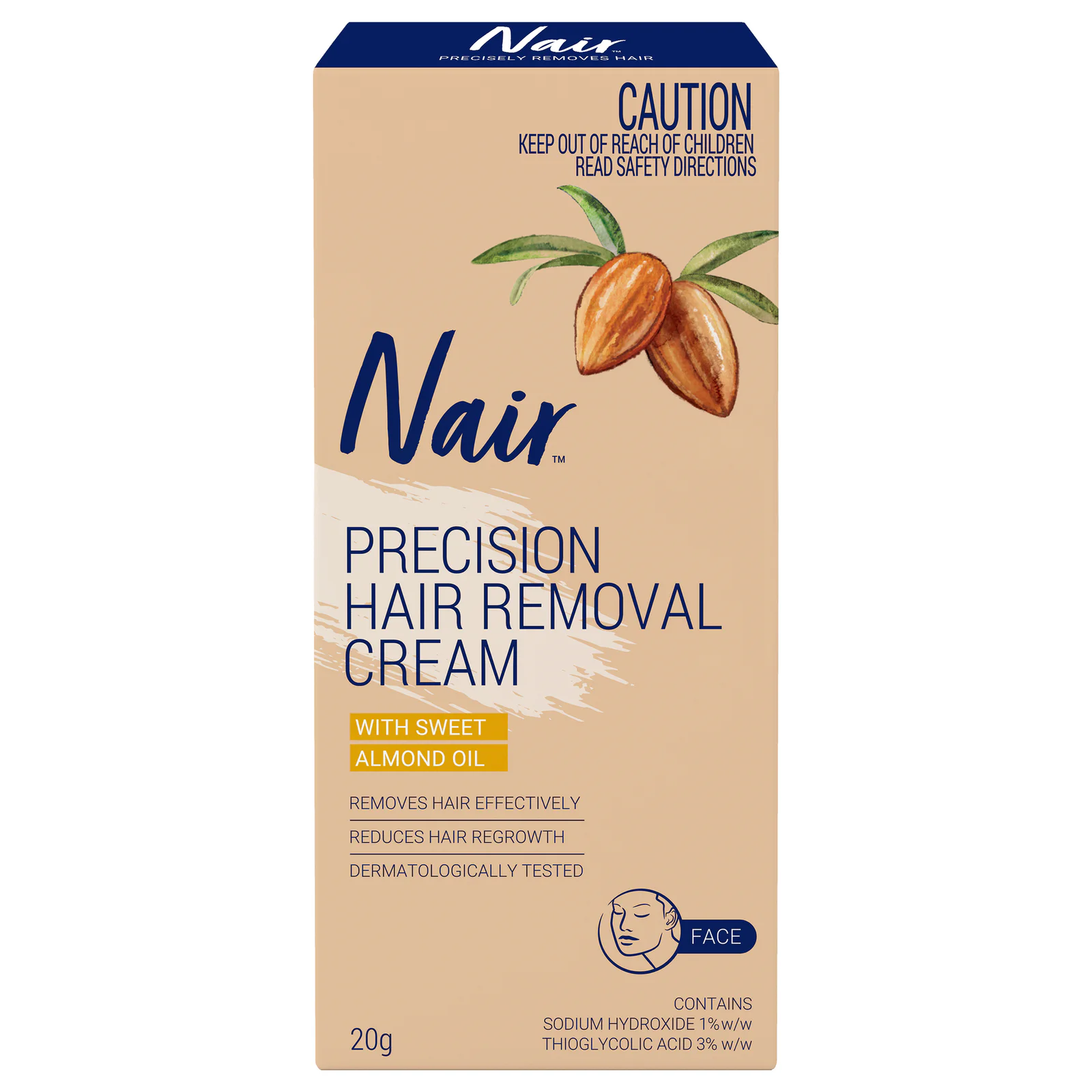 Nair Sensitive Precision Facial Hair Removal Cream 20g