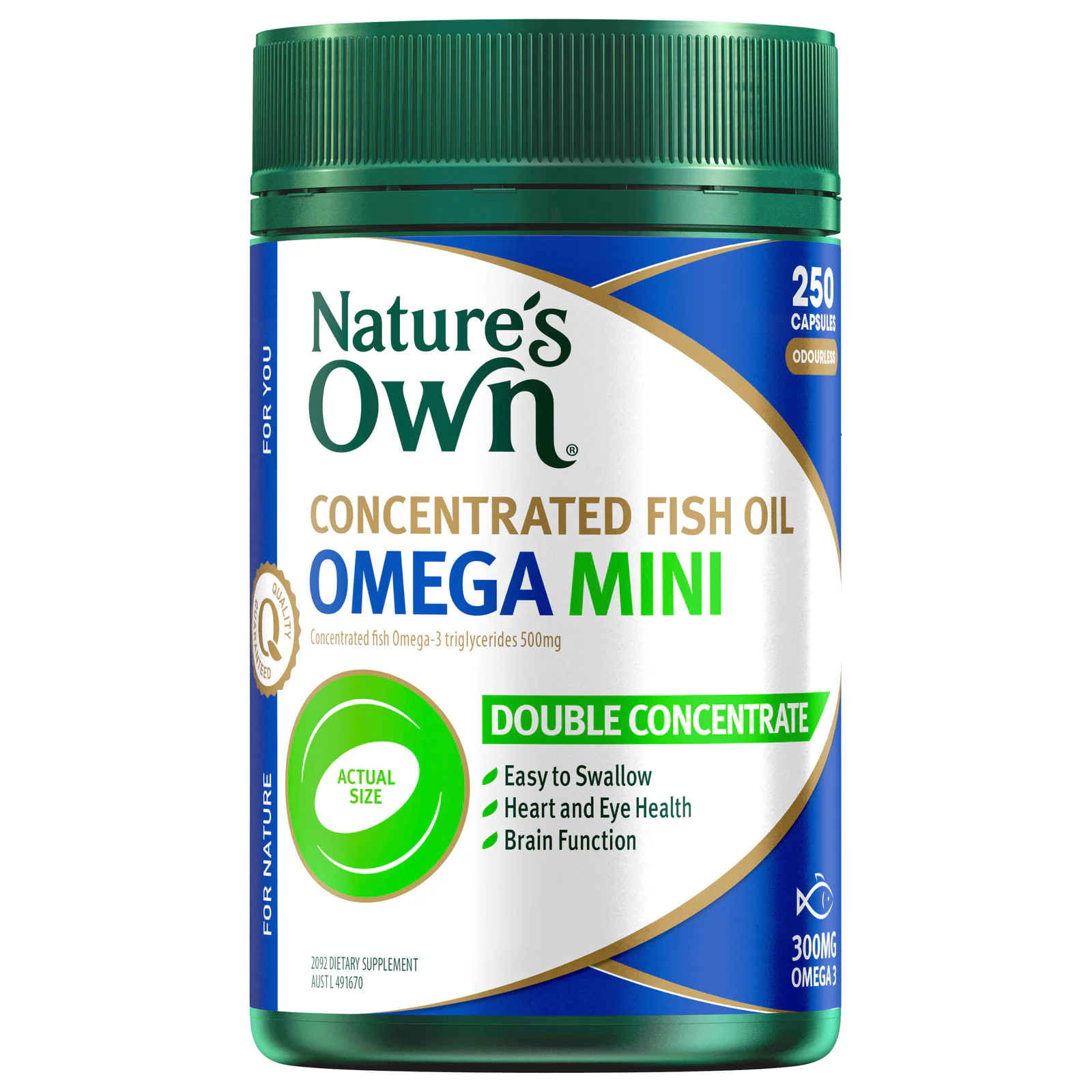 Nature's Own Concentrated Omega Mini 250 soft gel capsules