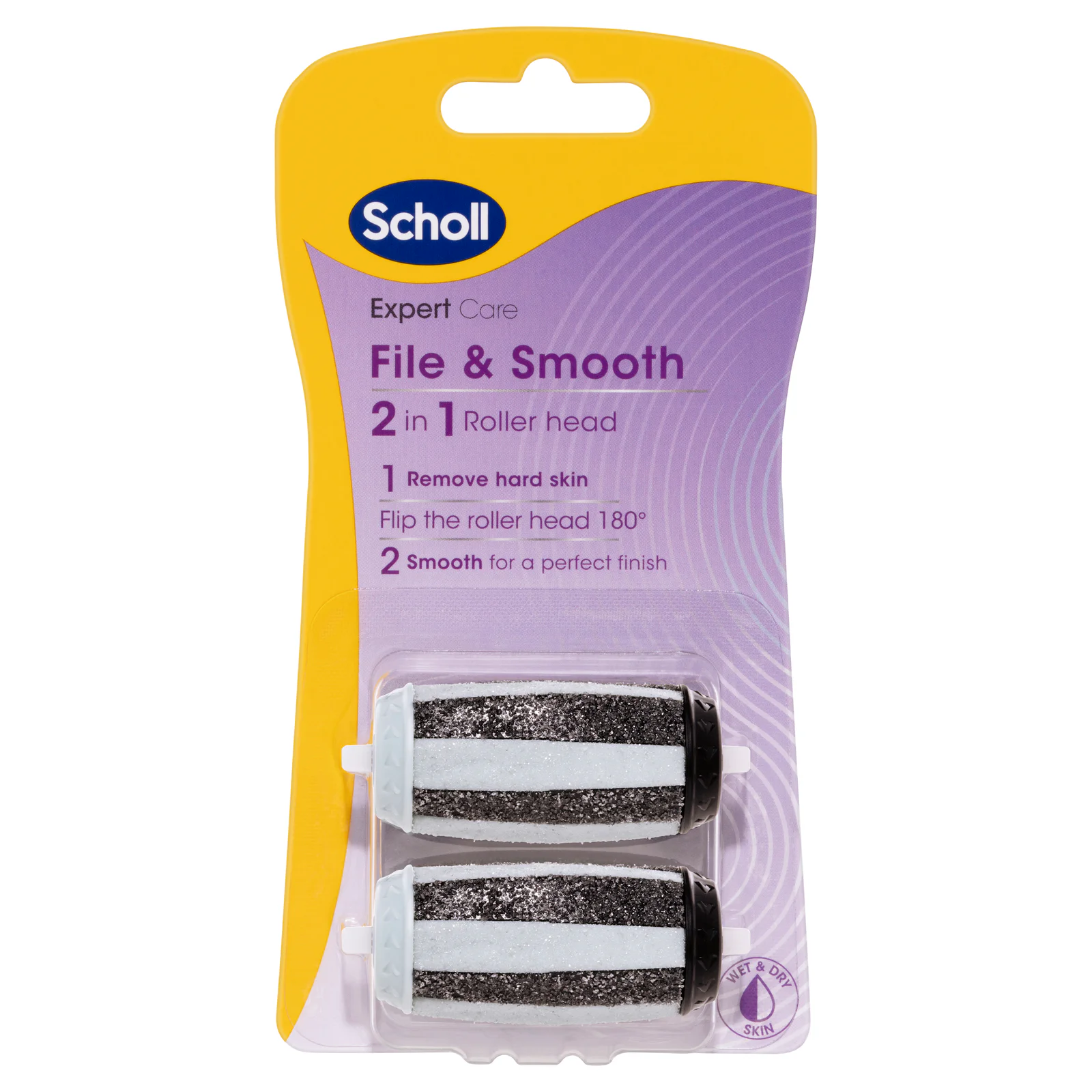 Scholl ExpertCare File and Smooth 2-in-1 Roller Head Refill 2 Pack