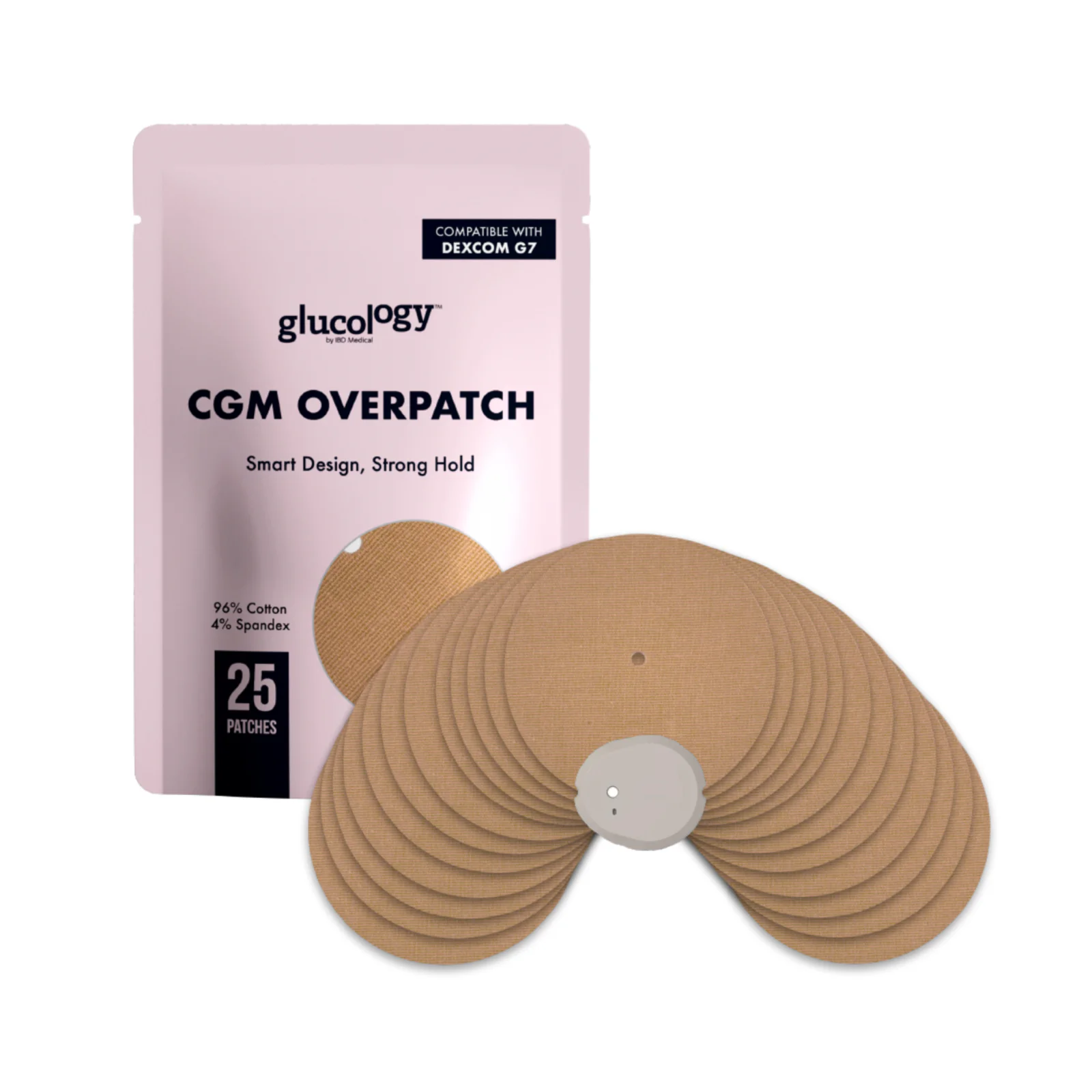 Glucology CGM Patches for Dexcom Beige 25 pack
