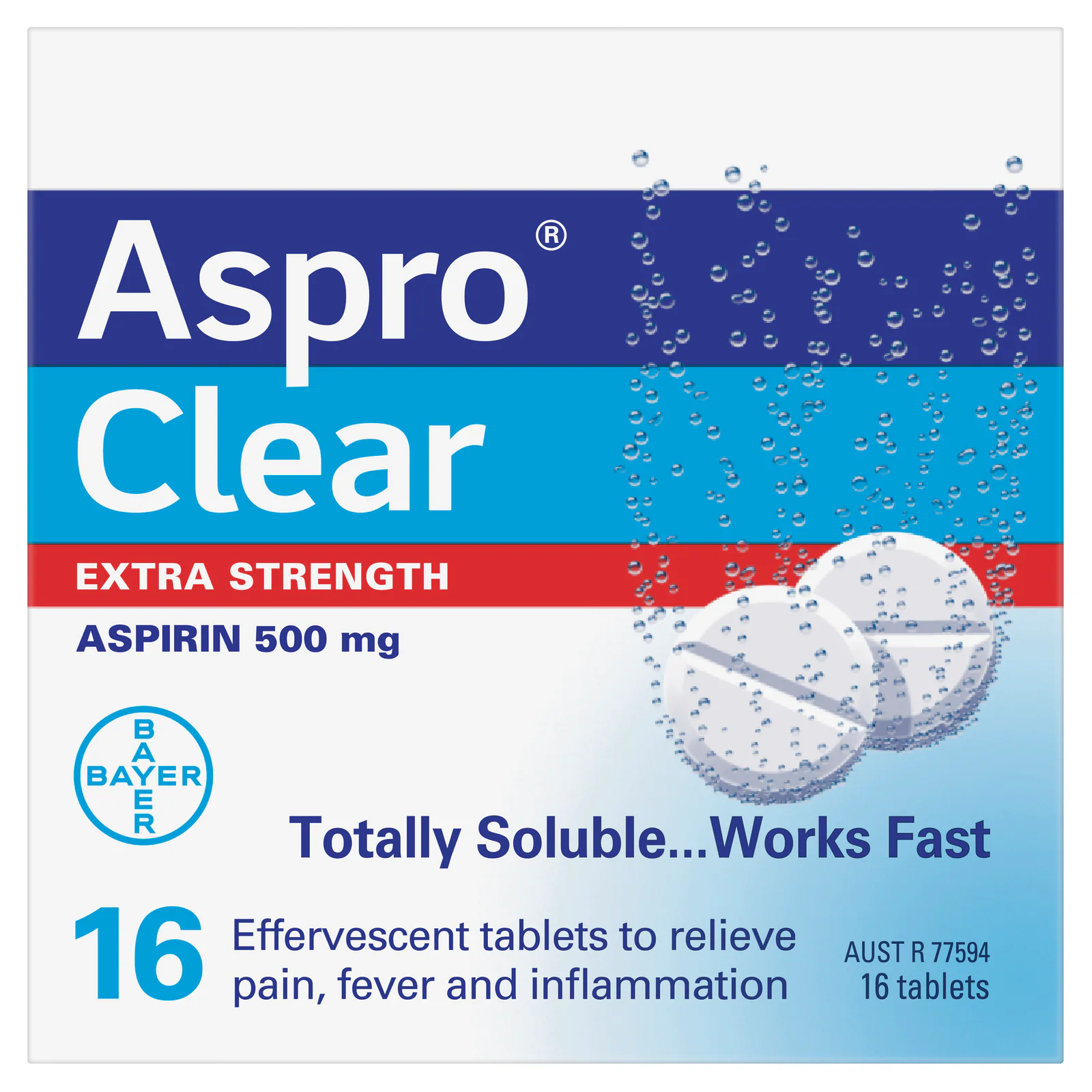 Aspro Clear Extra Strength 500mg - 16 tablets
