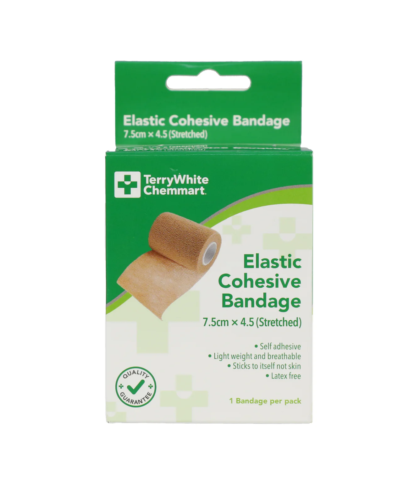 TerryWhite Chemmart Elastic Cohesive Bandage 7.5cm X 4.5M - 1 roll