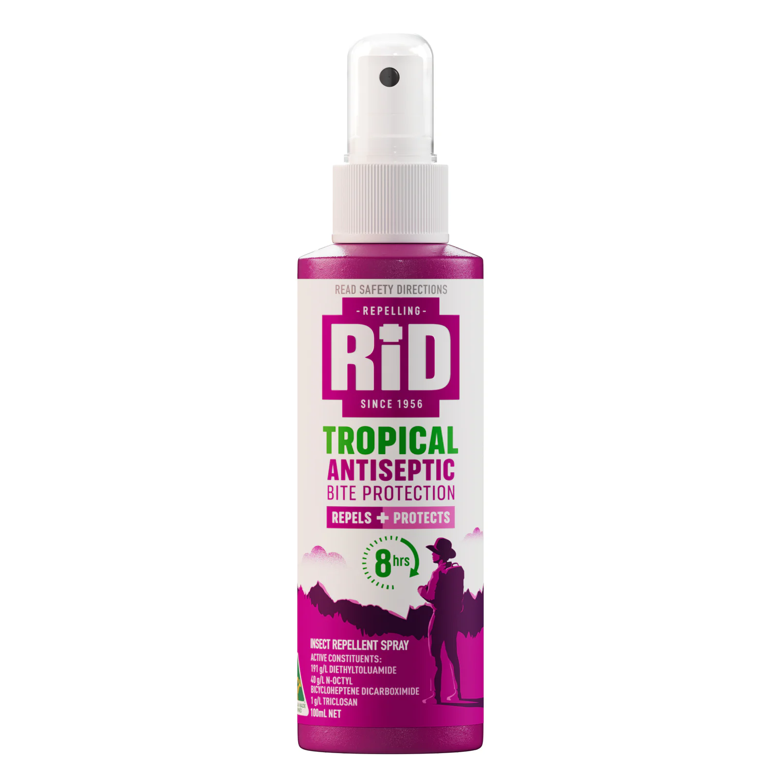 Rid Tropical Strength Antiseptic Repellent Pump Spray 100ml