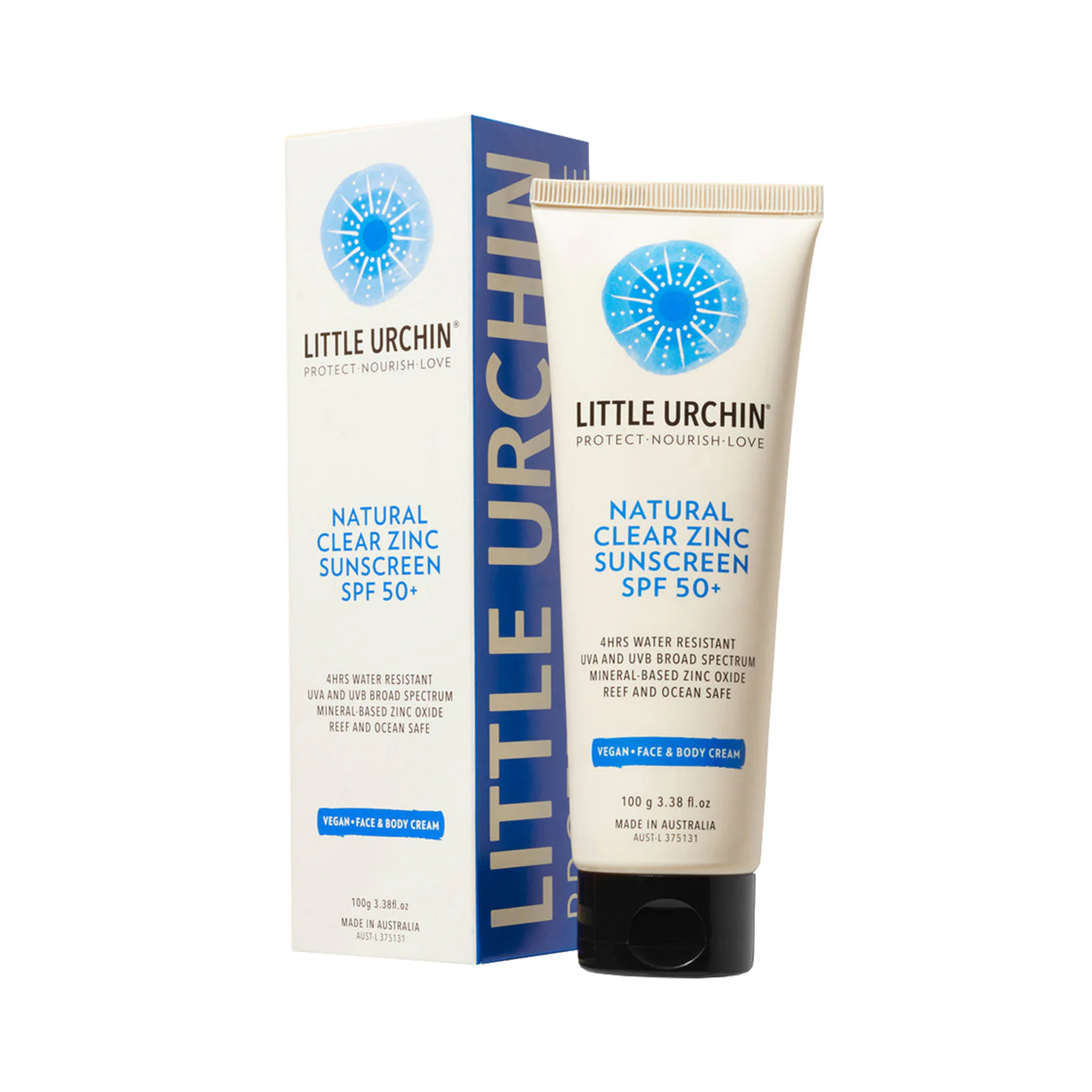 Little Urchin Natural Clear Zinc Sunscreen SPF 50+ 100g