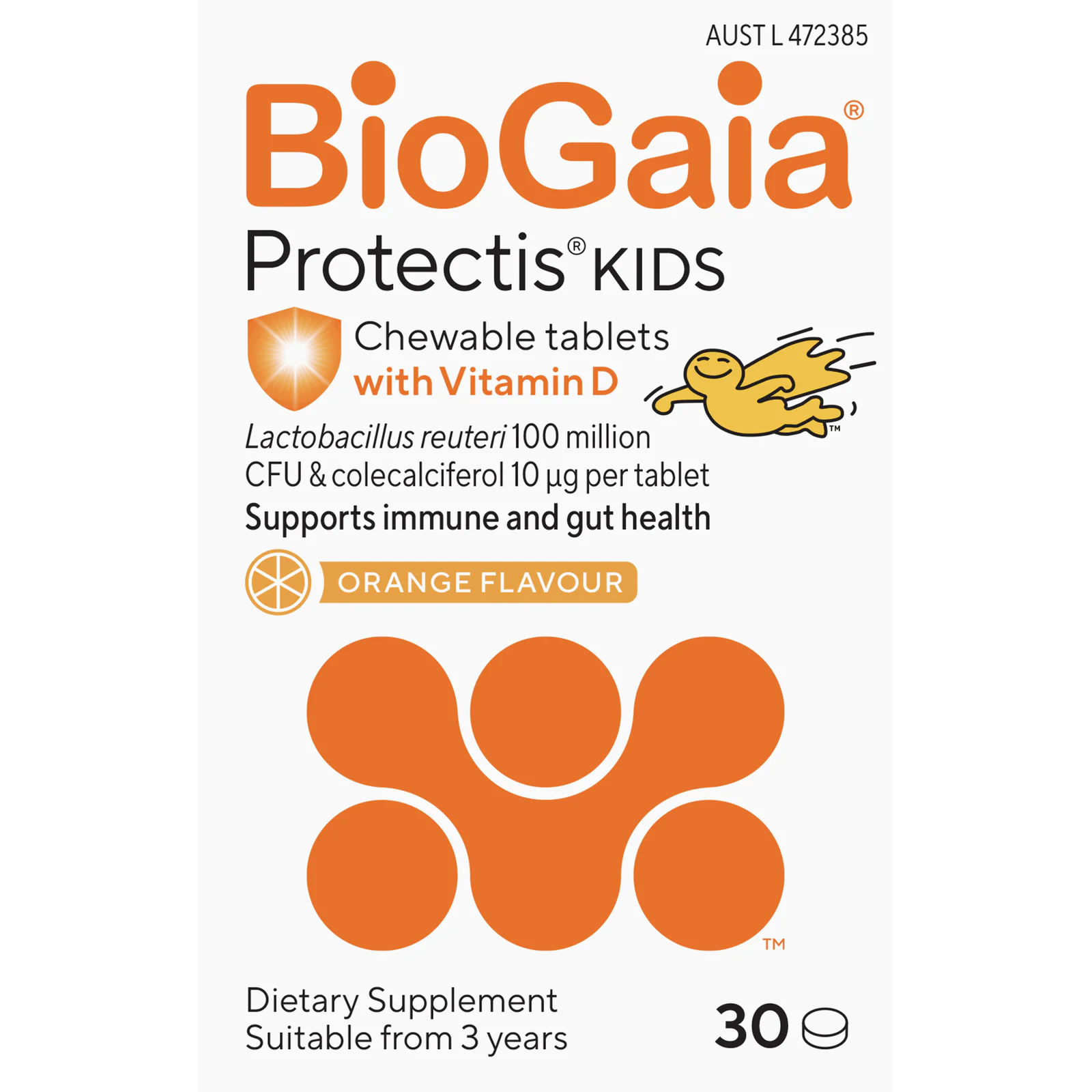 BioGaia Protectis Tablets Orange Vit D 10 mcg