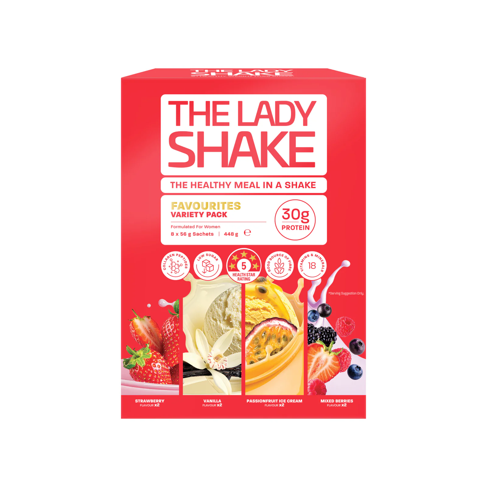 The Lady Shake Meal Replacement Favourites Variety Pack 8 pack