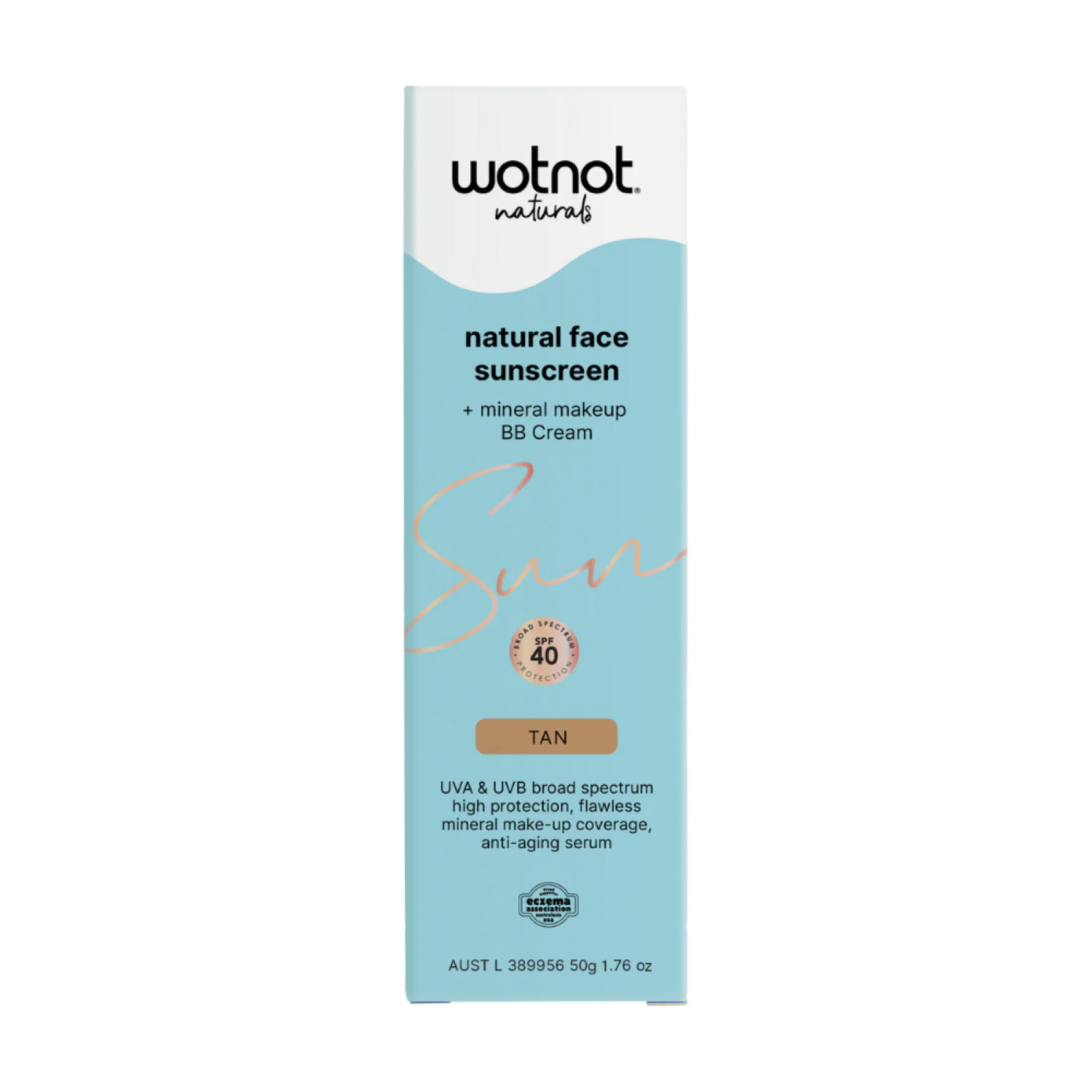 Wotnot Natural Zinc Sunscreen & BB+ Cream Tan 50g