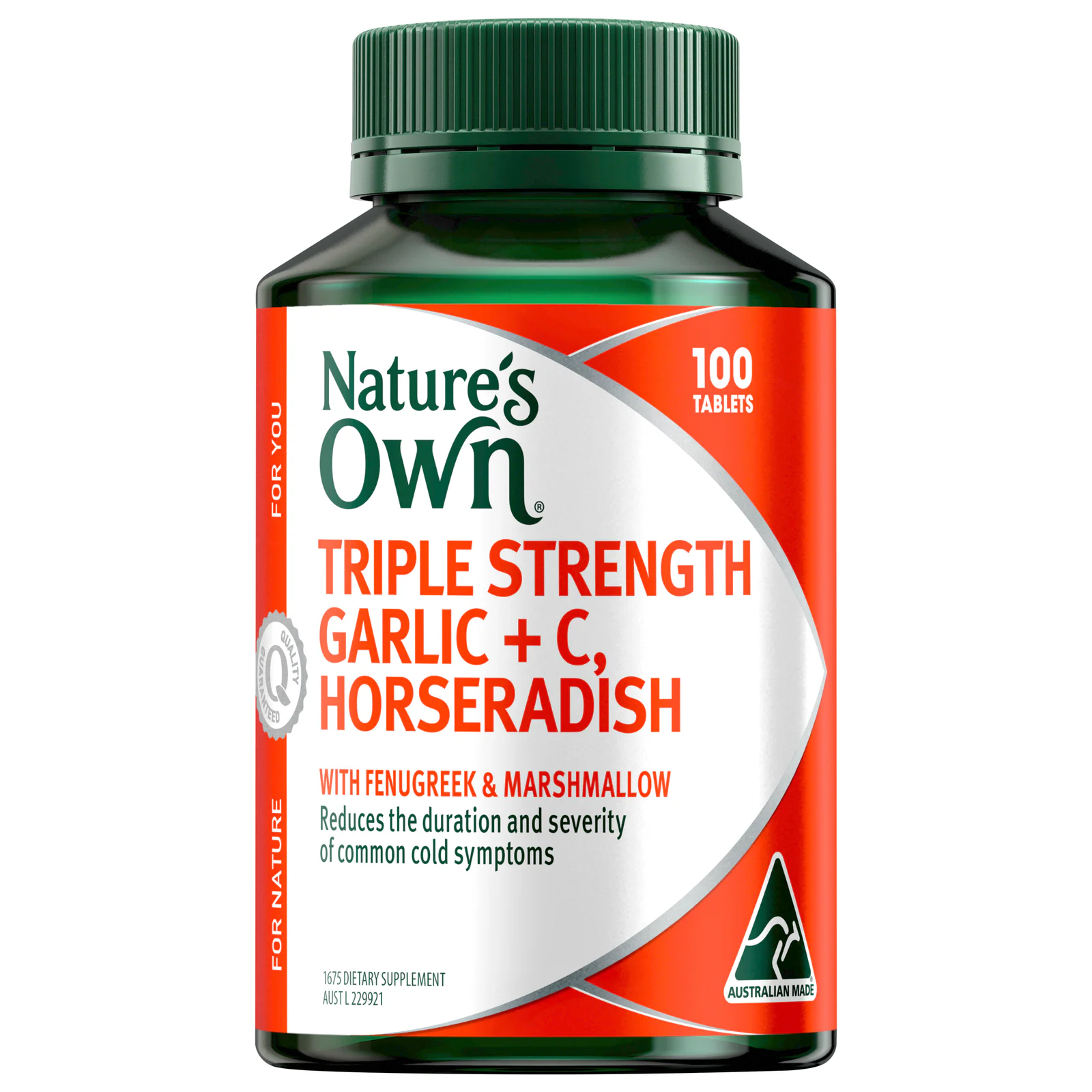 Nature's Own Triple Strength Garlic + C Horseradish 100 tablets