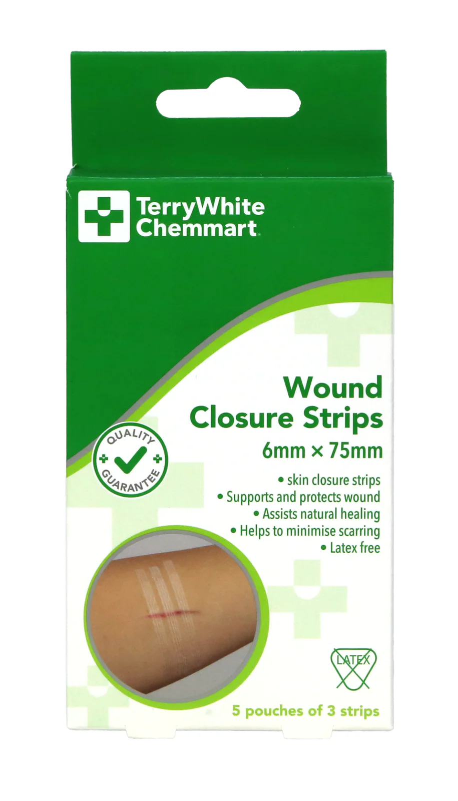 TerryWhite Chemmart Wound Closure Strips (3 Strips Per Envelope) 5 pack