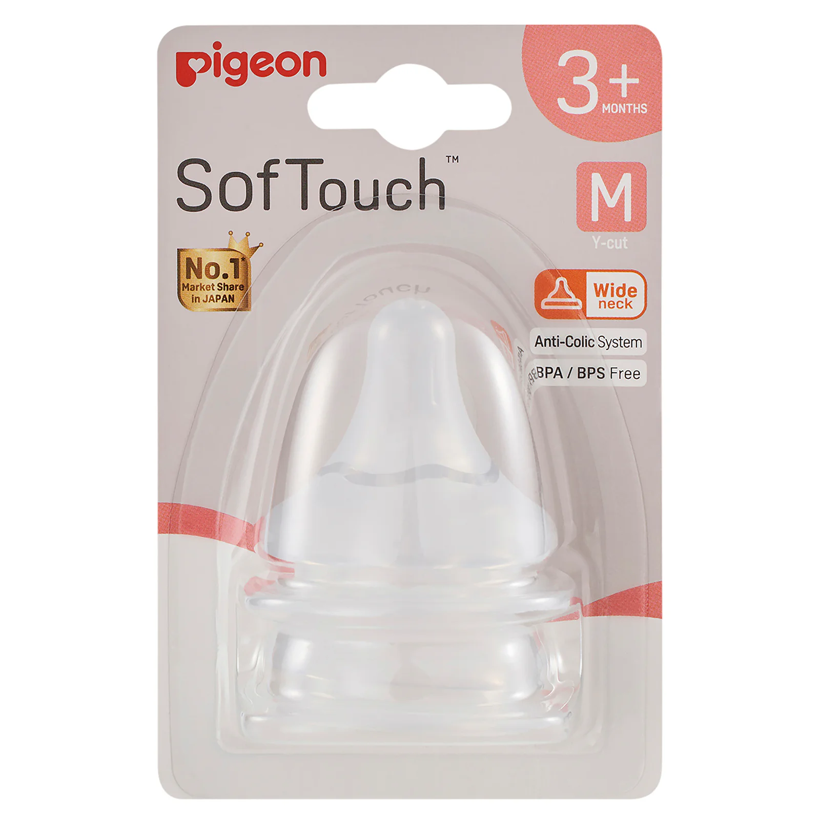 Pigeon Softouch 3 Nipple Blister Medium 2 pack