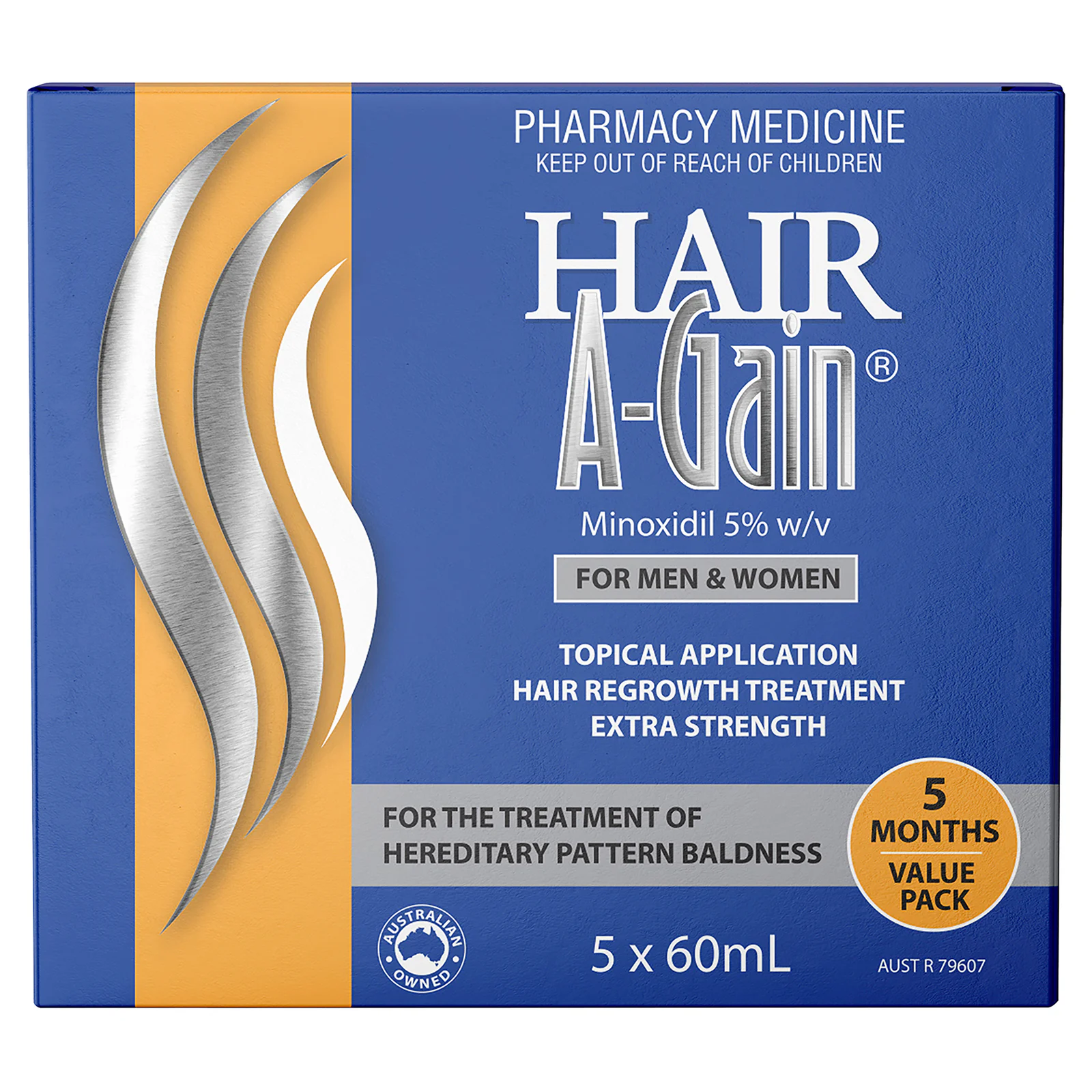 Hair A-Gain Men & Women 60ml - 5 pack