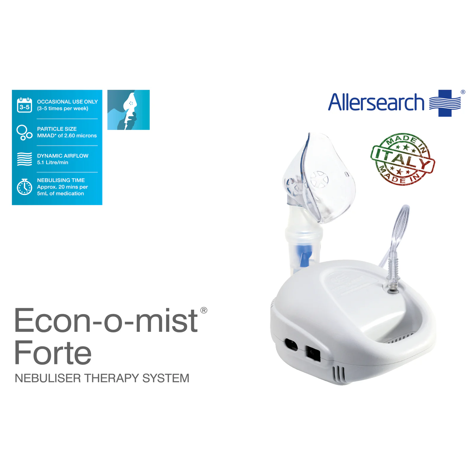 Allersearch Econ-O-Mist Forte Nebuliser Therapy System 1 each