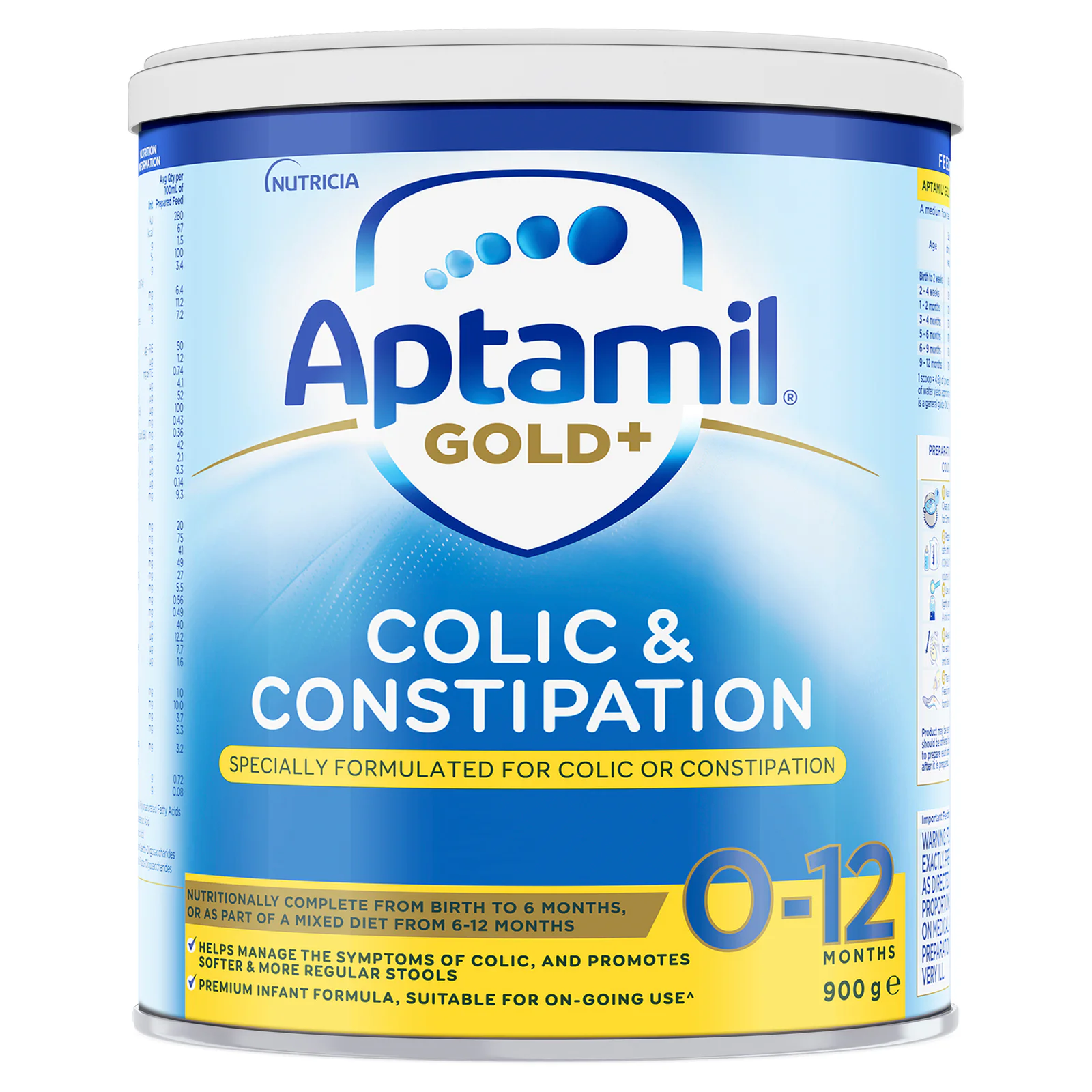 Aptamil Gold+ Colic&Constipation Baby Formula From 0 To 12 Months 900g