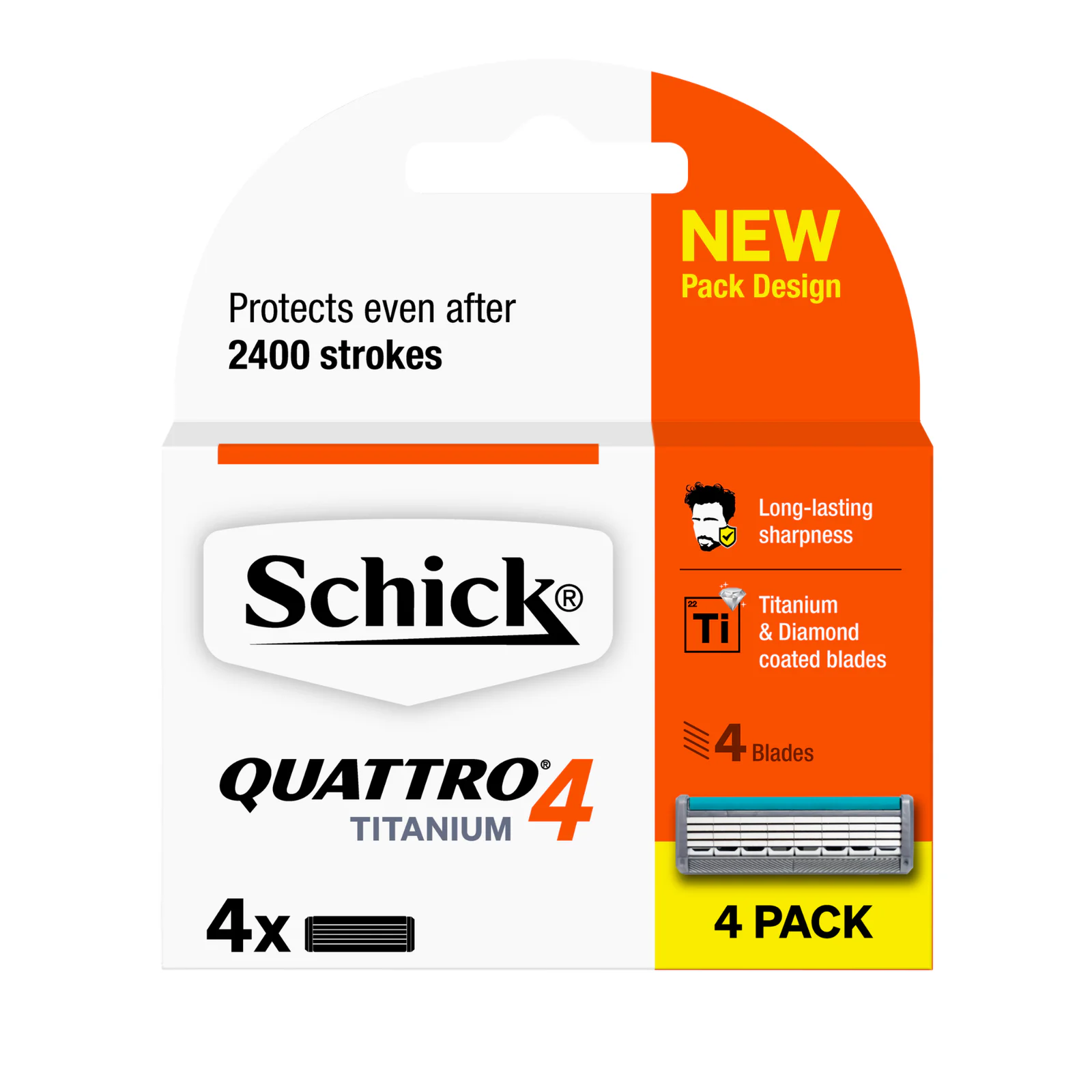 Schick Quattro Titanium Razor Blades 4 Pack