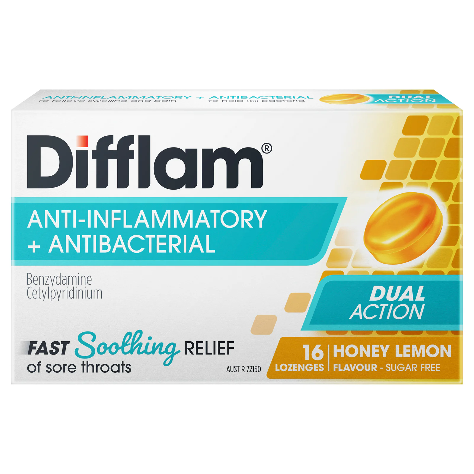 Difflam Honey Lemon Sugar Free 16 lozenges