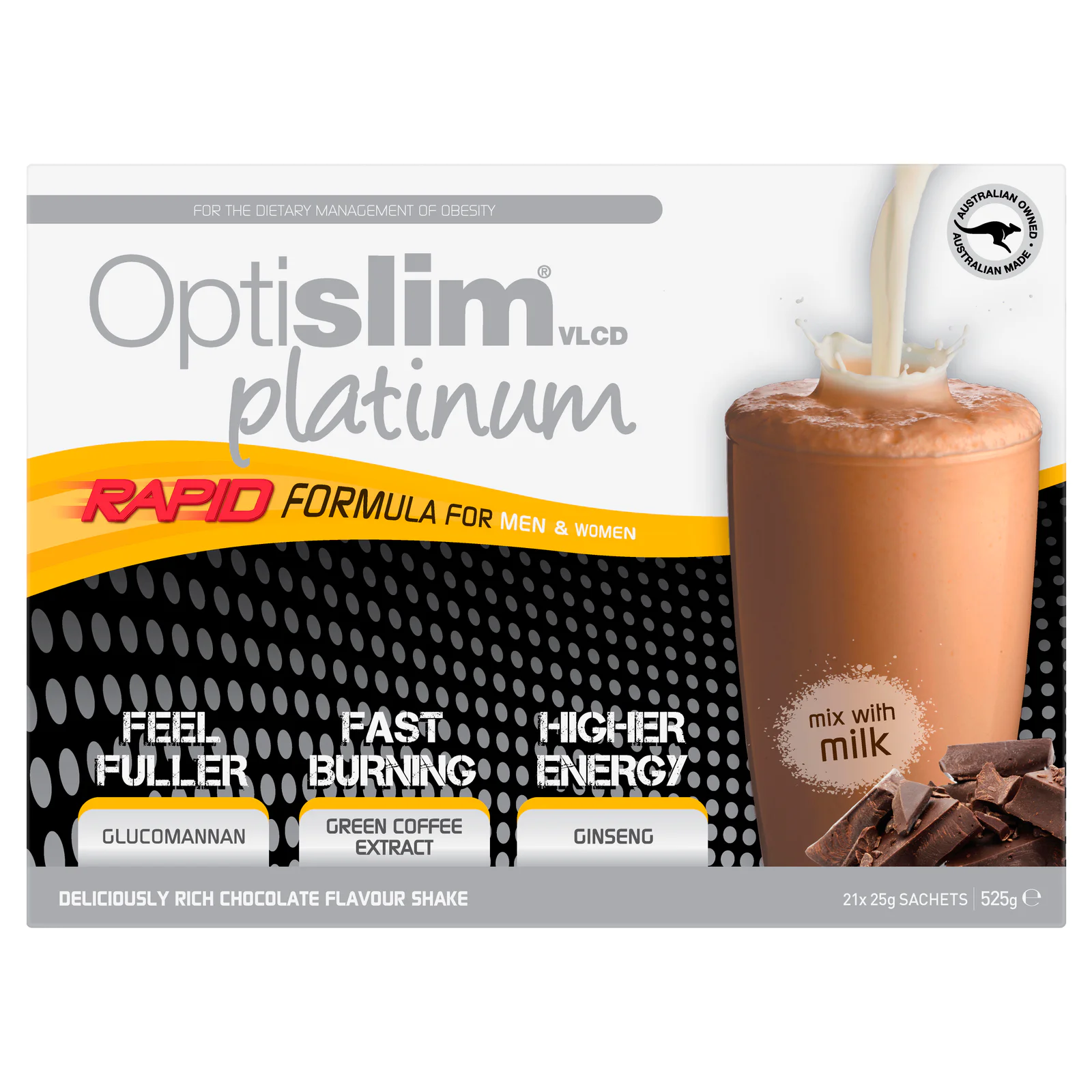 Optislim VLCD Platinum Shake Chocolate 21 x 25g