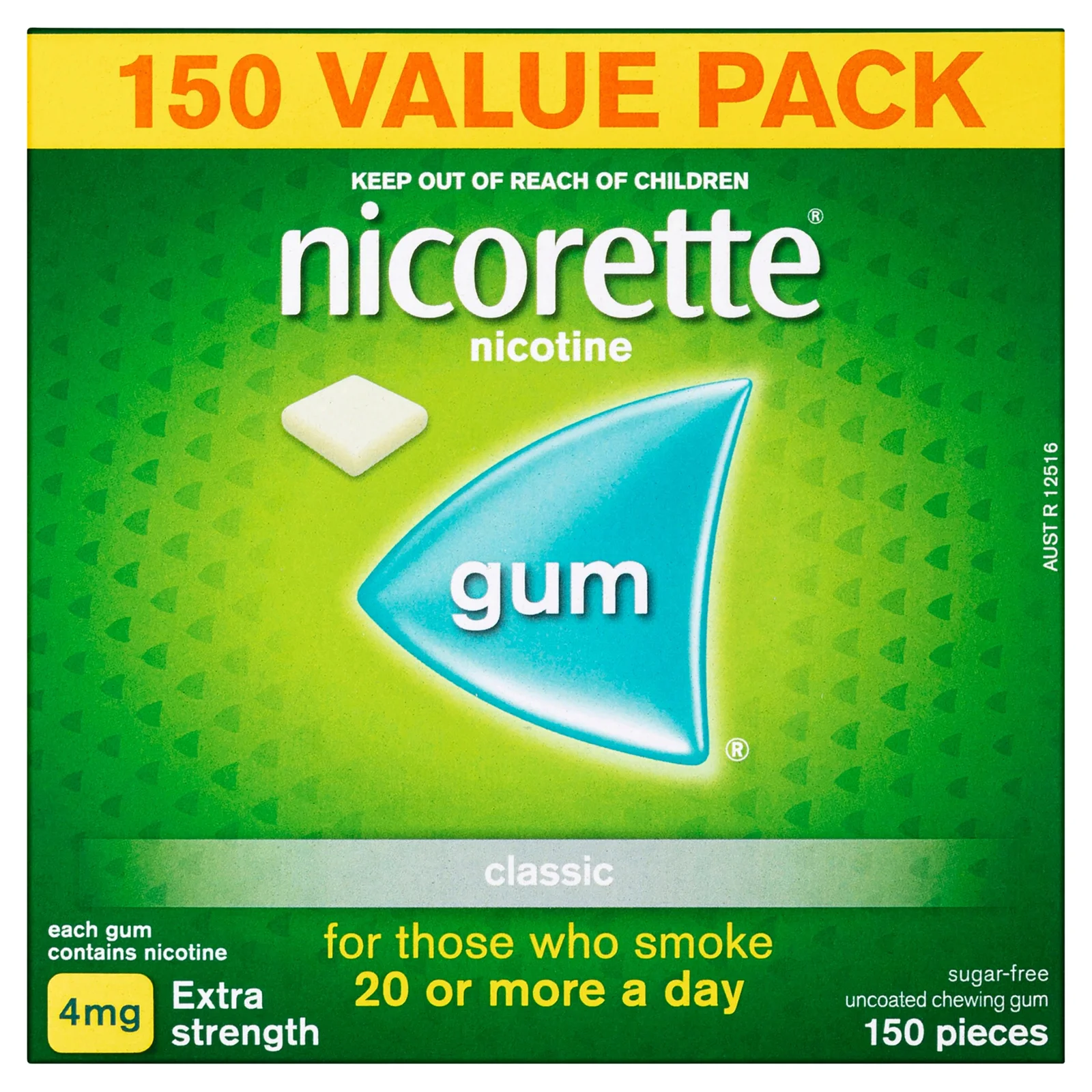 Nicorette Gum Classic 4mg - 150 pieces