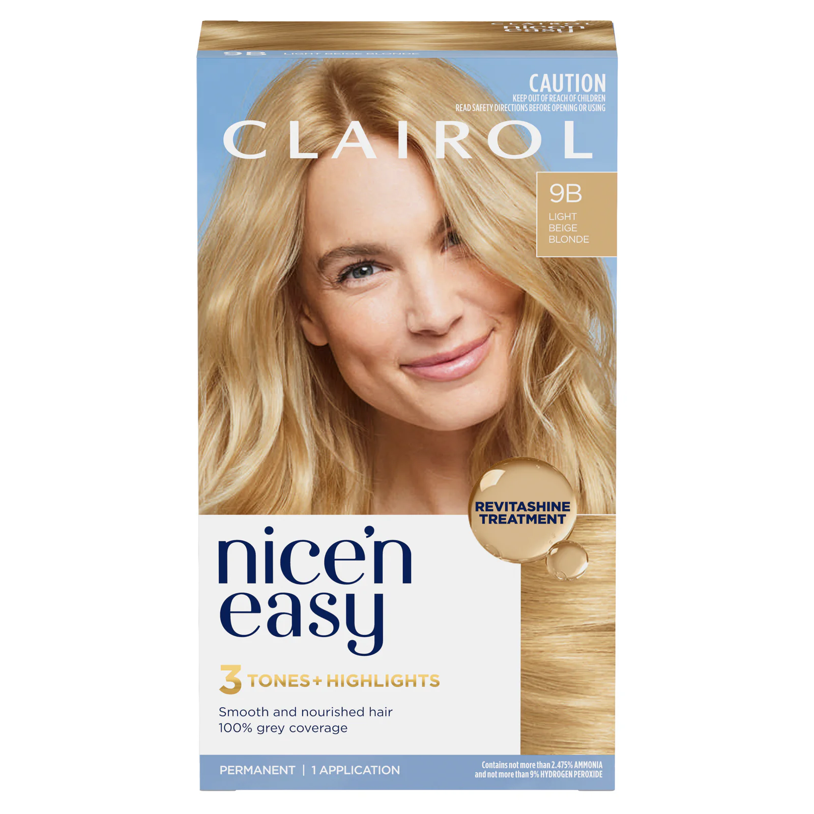 Clairol Nice 'N Easy Permanent Hair Colour 9B Light Beige Blonde 1 Pack