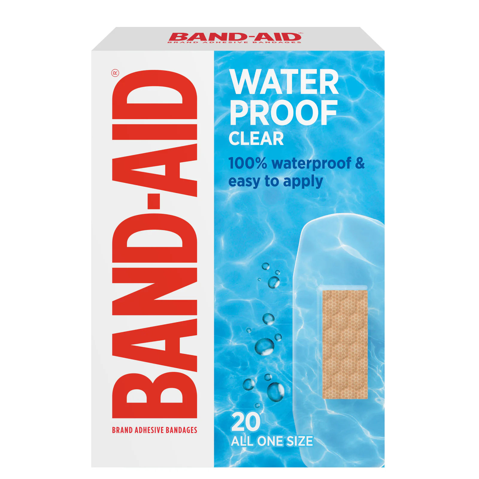 Band-Aid Waterproof Clear Regular 20 pack