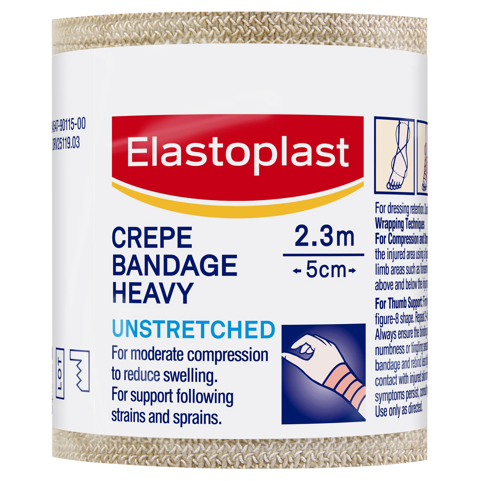 Elastoplast Crepe Bandage Heavy Weight 5cm X 2.3m Tan - 1 roll