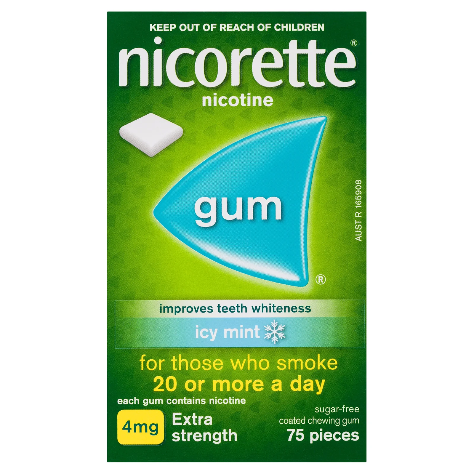 Nicorette Gum Icy Mint 4mg 75 pieces