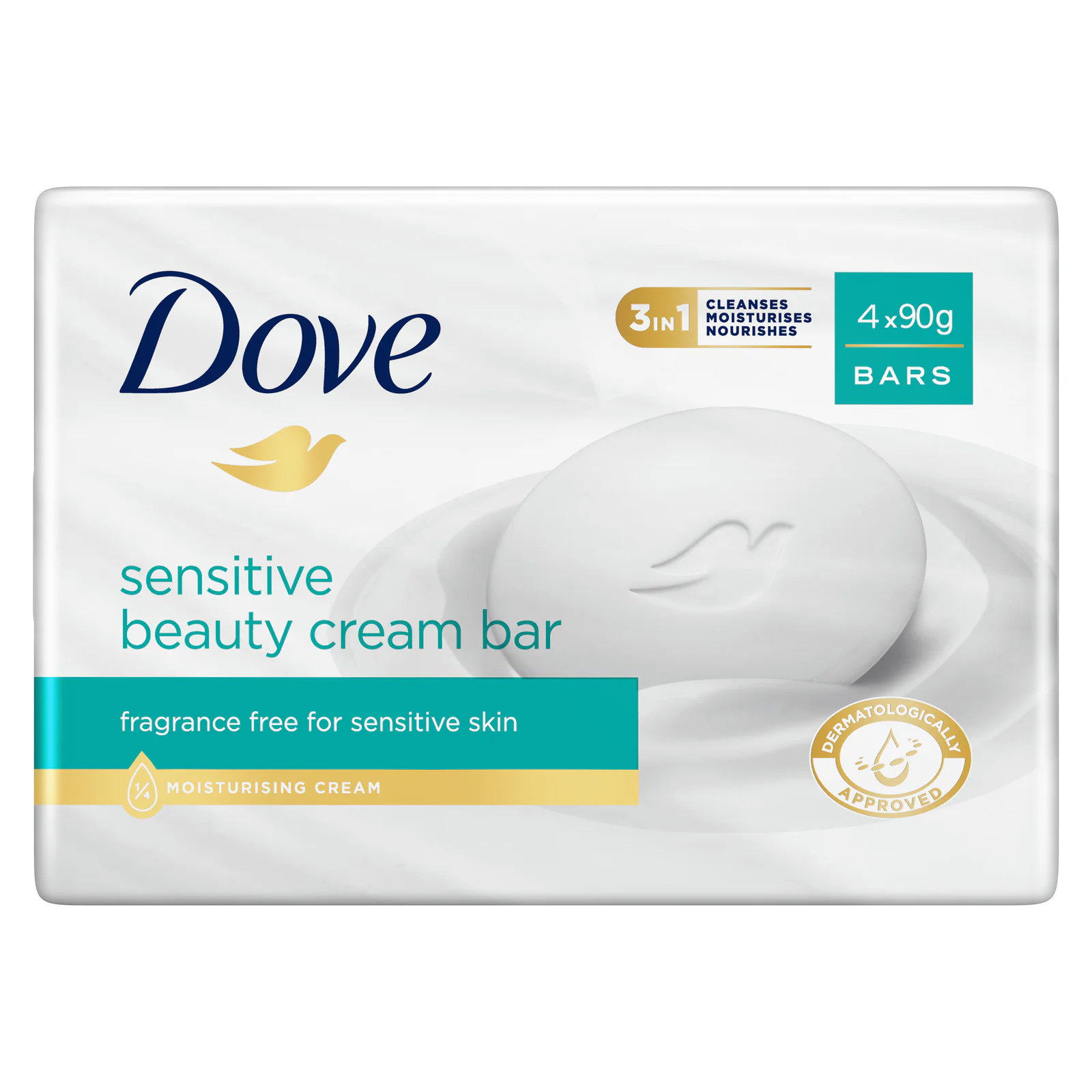 Dove Beauty Cream Bar Sensitive 90g 4 Pack