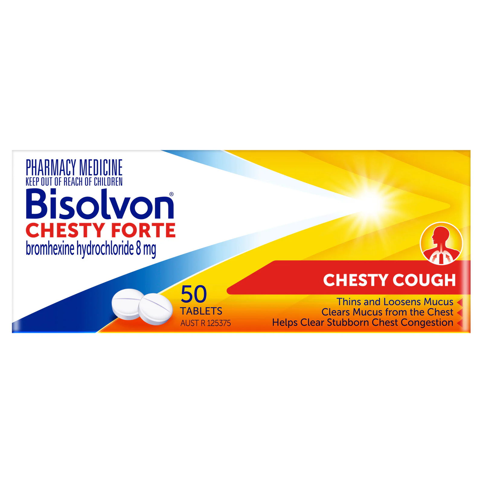 Bisolvon Chesty Forte 8mg - 50 tablets