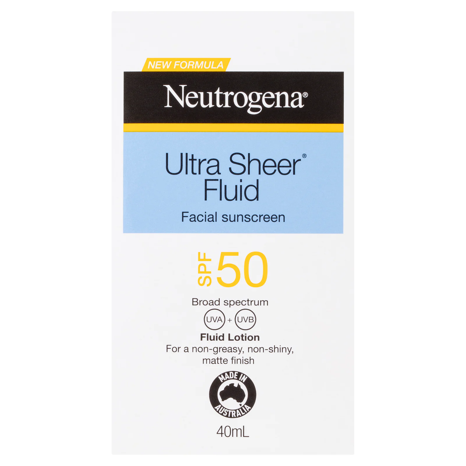Neutrogena Ultra Sheer Fluid Sunscreen SPF50 - 40ml