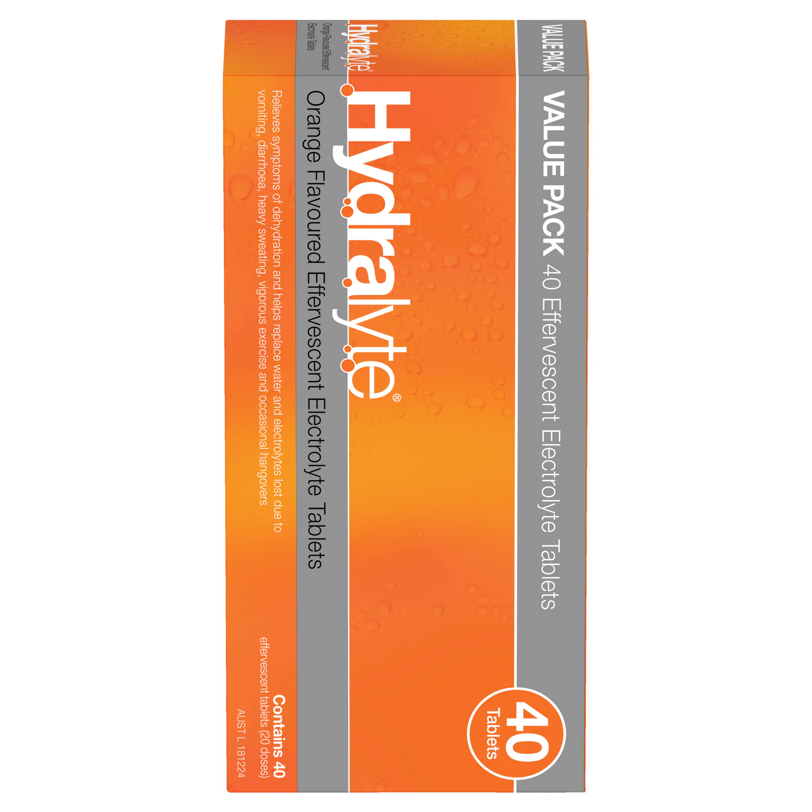 Hydralyte Effervescent Orange 40 tablets