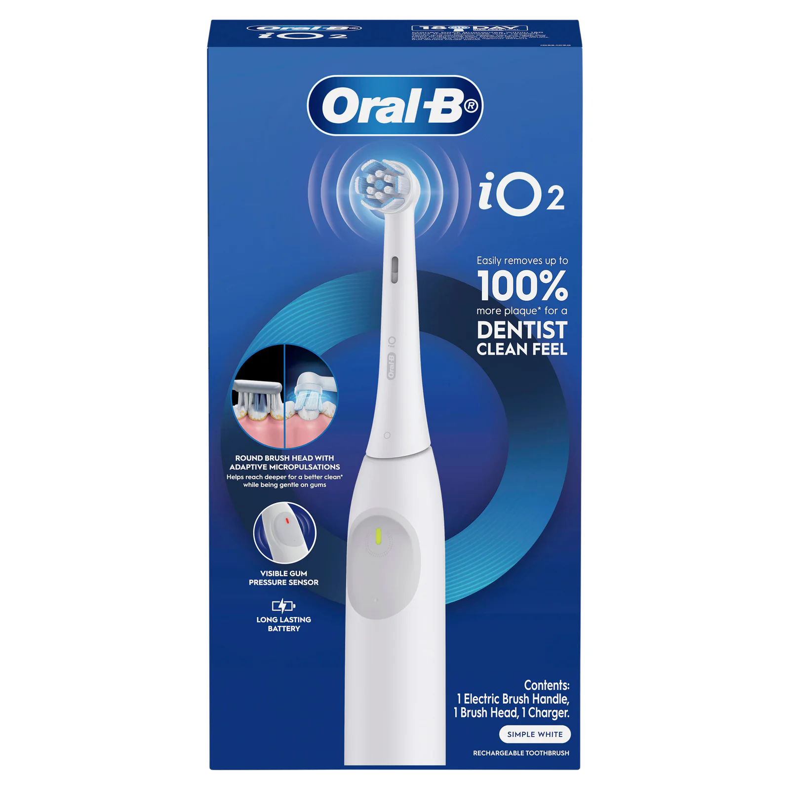 Oral-B iO2 White Electric Toothbrush 1 pack