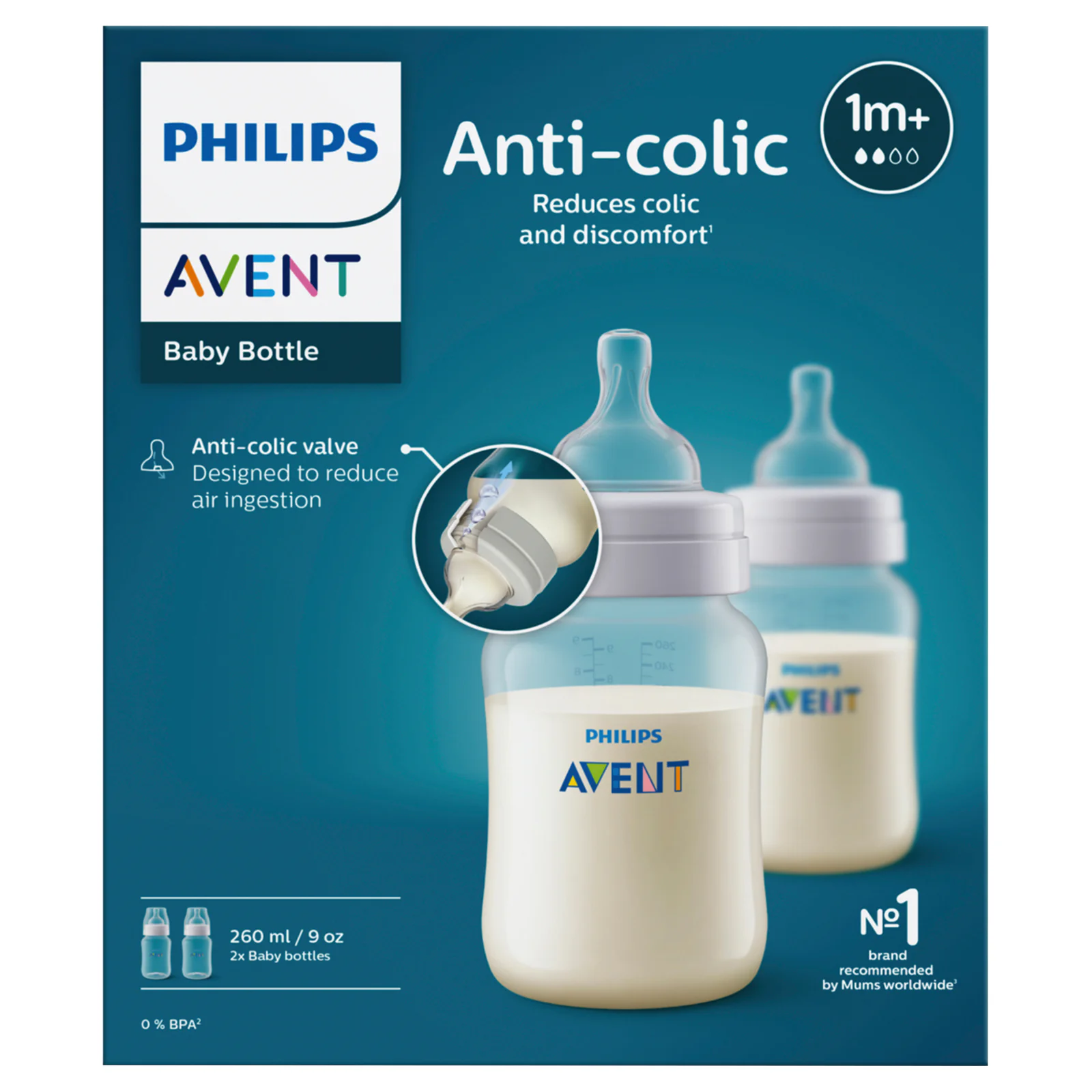 Avent Anti-Colic Feeding Bottle 260ml - 2 pack