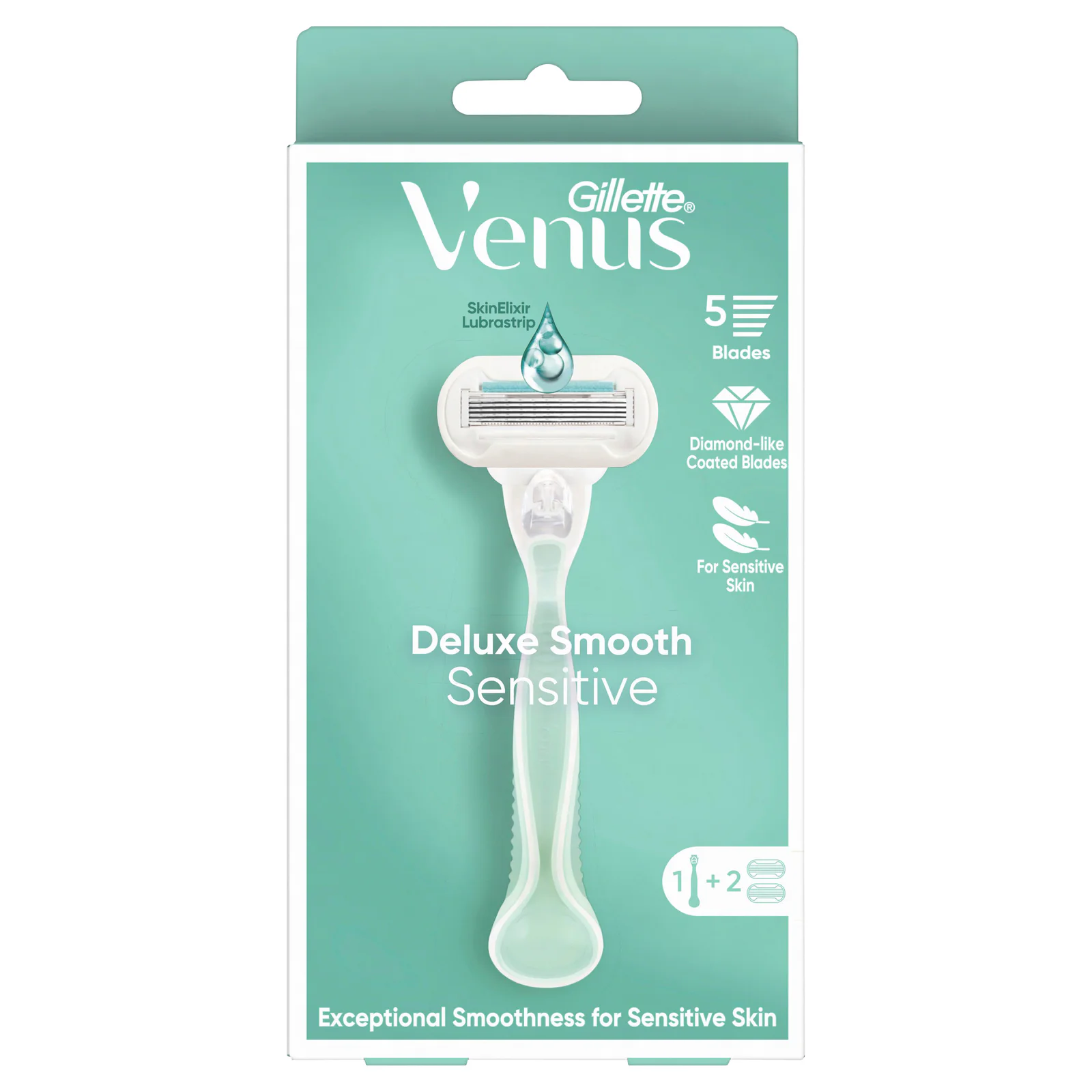 Gillette Venus Deluxe Smooth Sensitive Razor + 2 Blades 1 pack