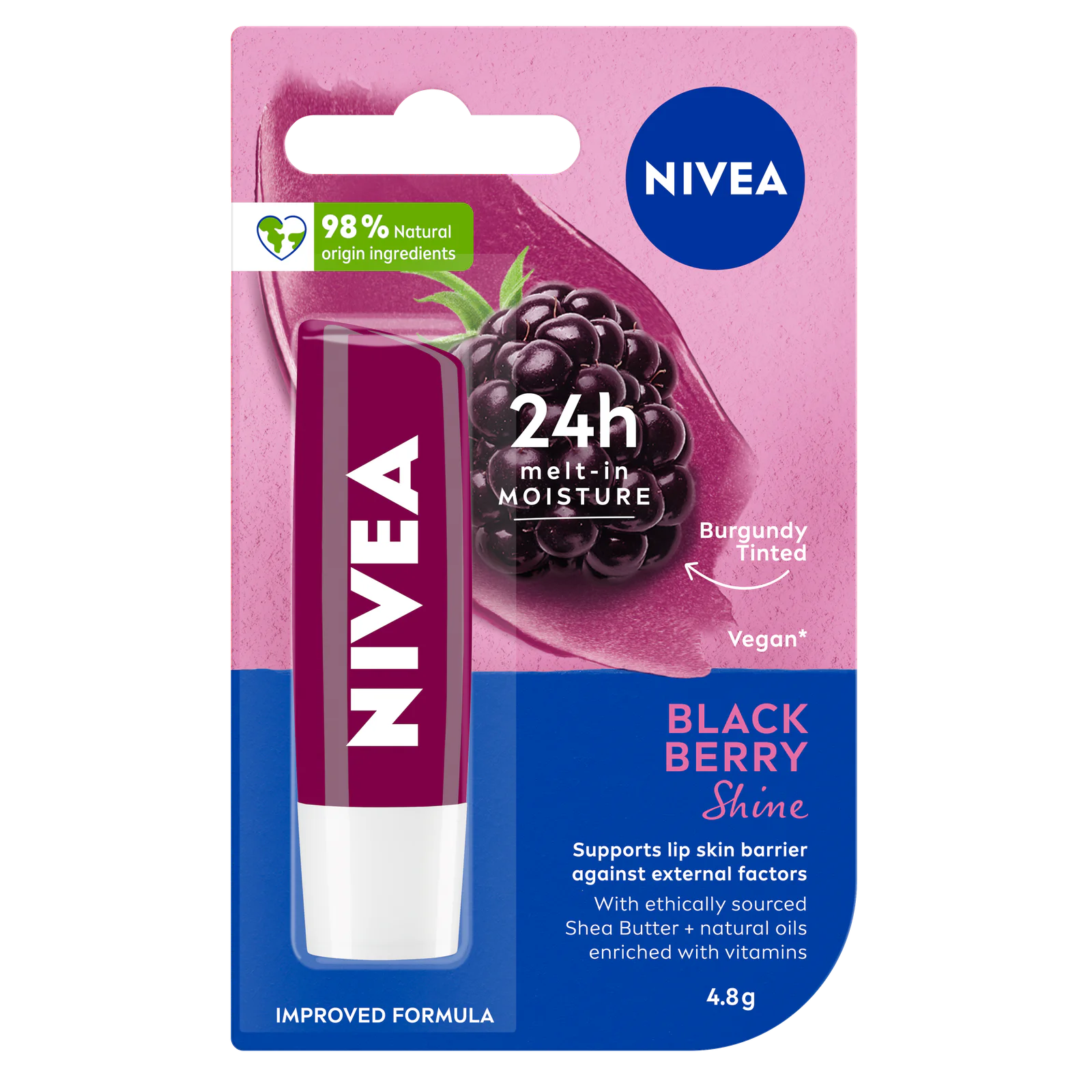 NIVEA Blackberry Shine Lip Balm 4.8g